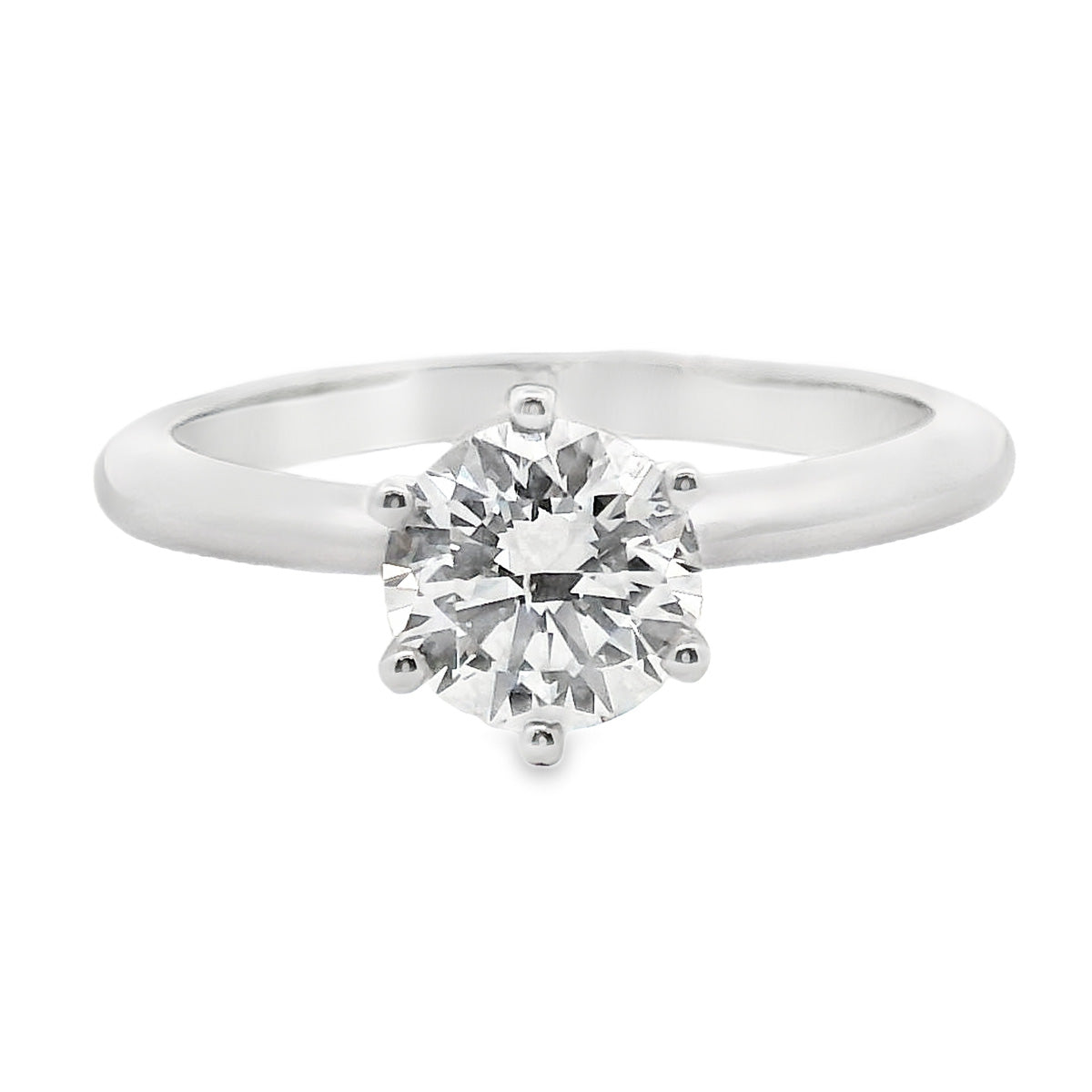 18ct White Gold 0.90ct Round Diamond Engagement Ring