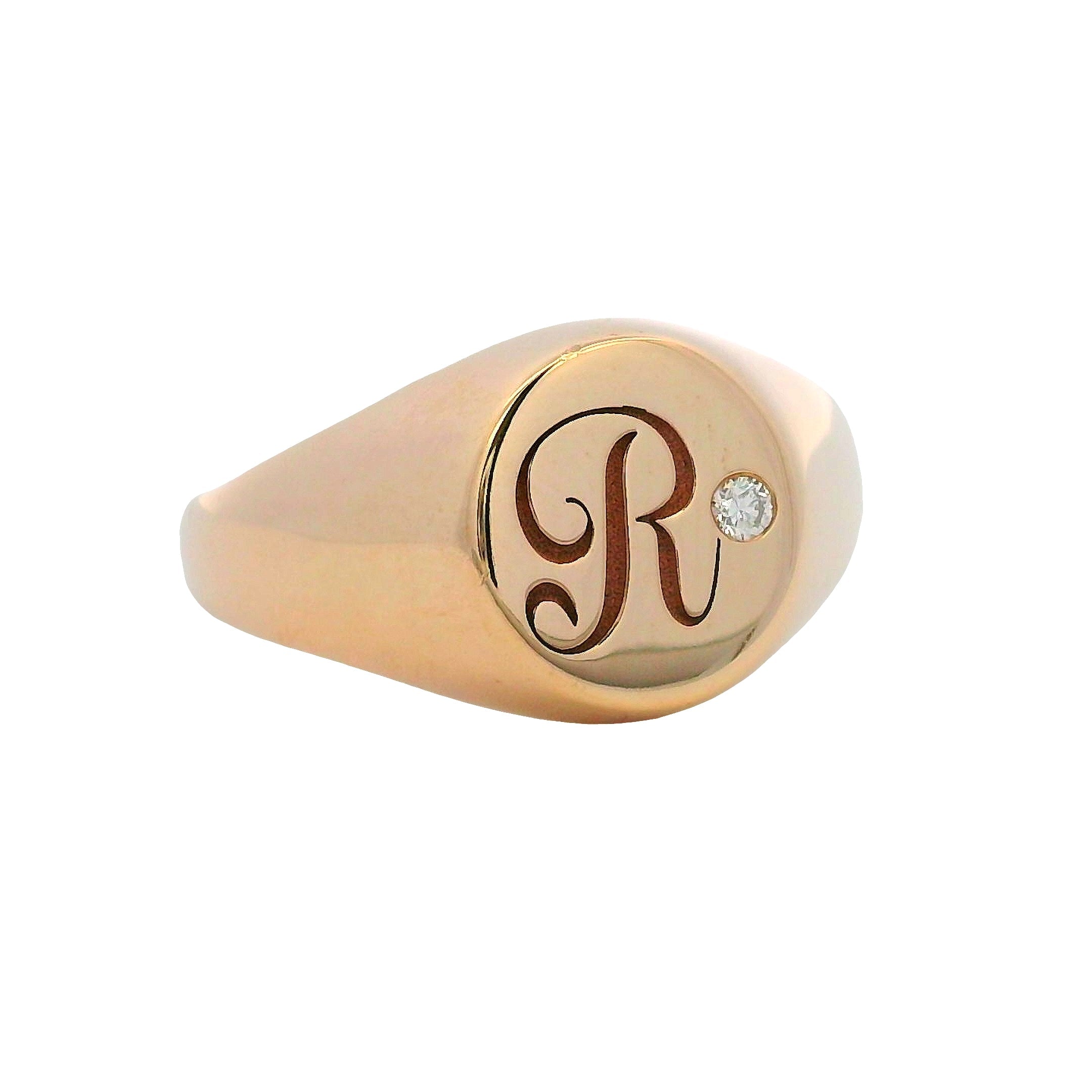 9ct Yellow Gold Engraved Signet Ring