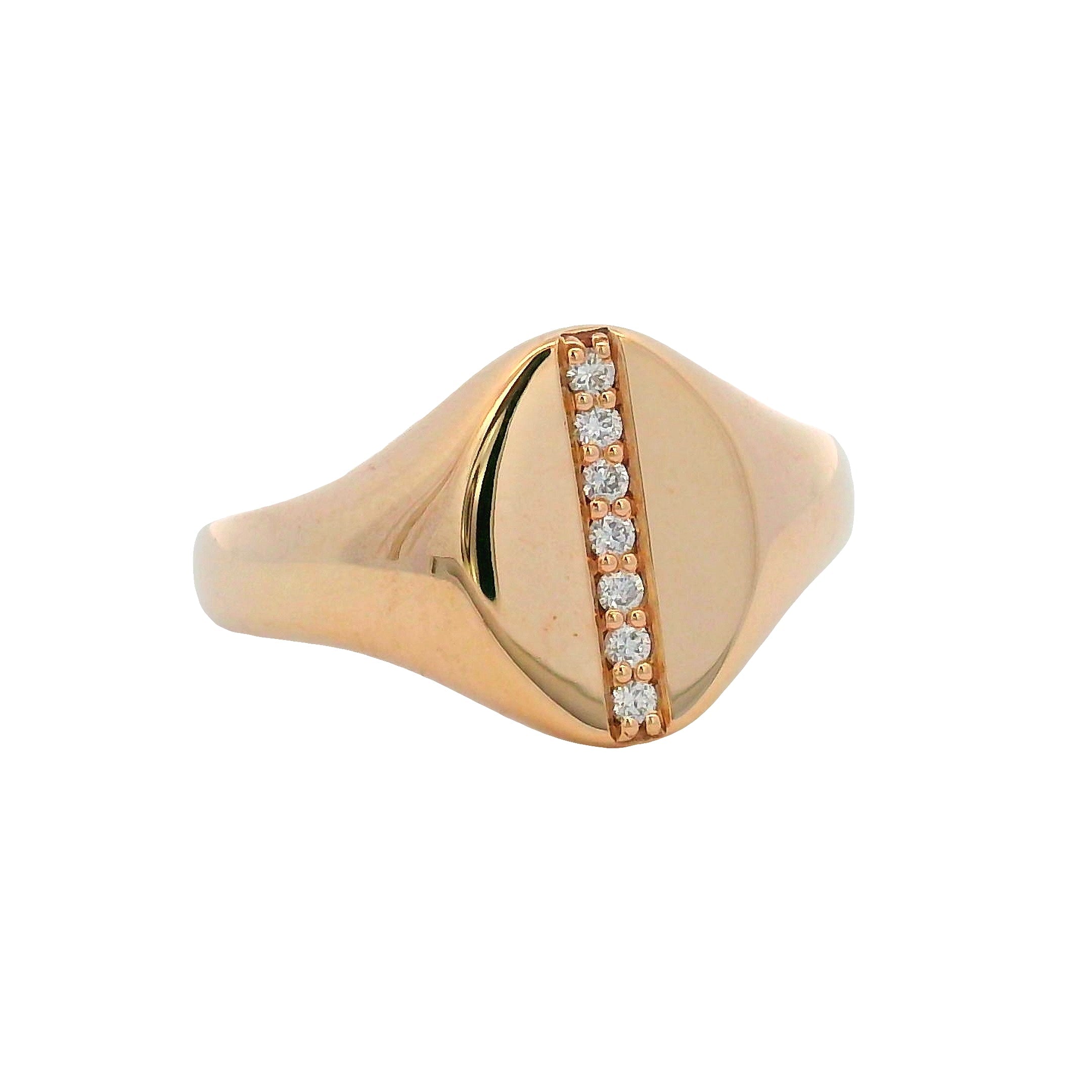 9ct Yellow Gold Diamond Set Signet Ring