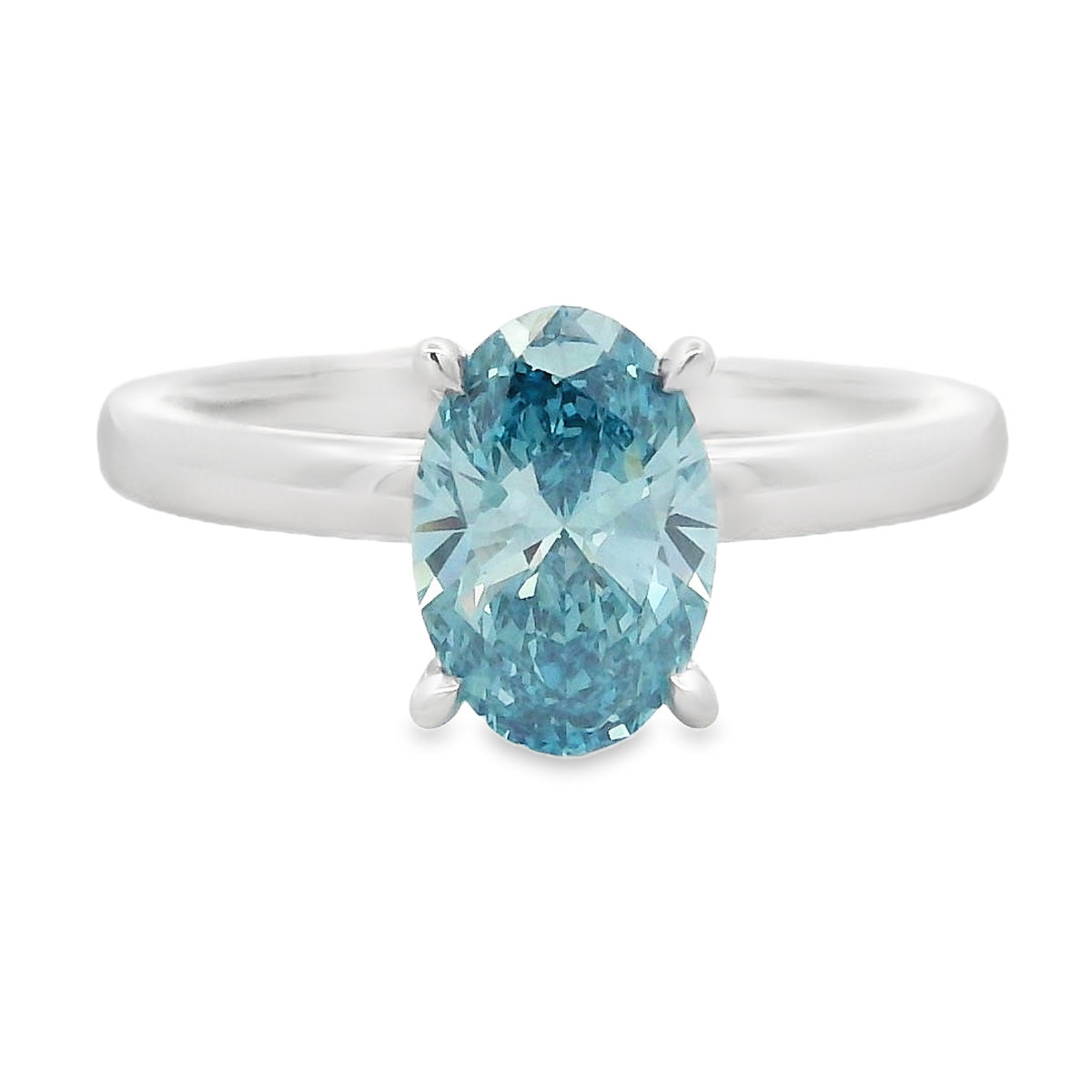 18ct White Gold 1.39ct Blue Lab Grown Engagement Ring