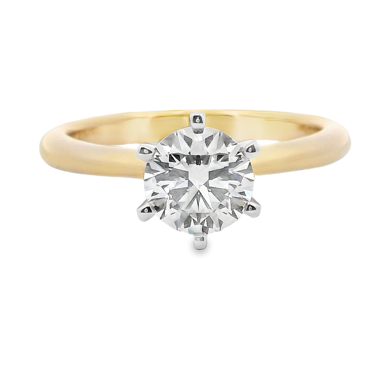 18ct Yellow & White Gold 0.75ct Lab Grown Engagement Ring