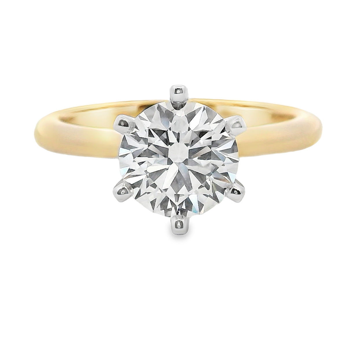 18ct Yellow & White Gold 1.51ct Lab Grown Engagement Ring