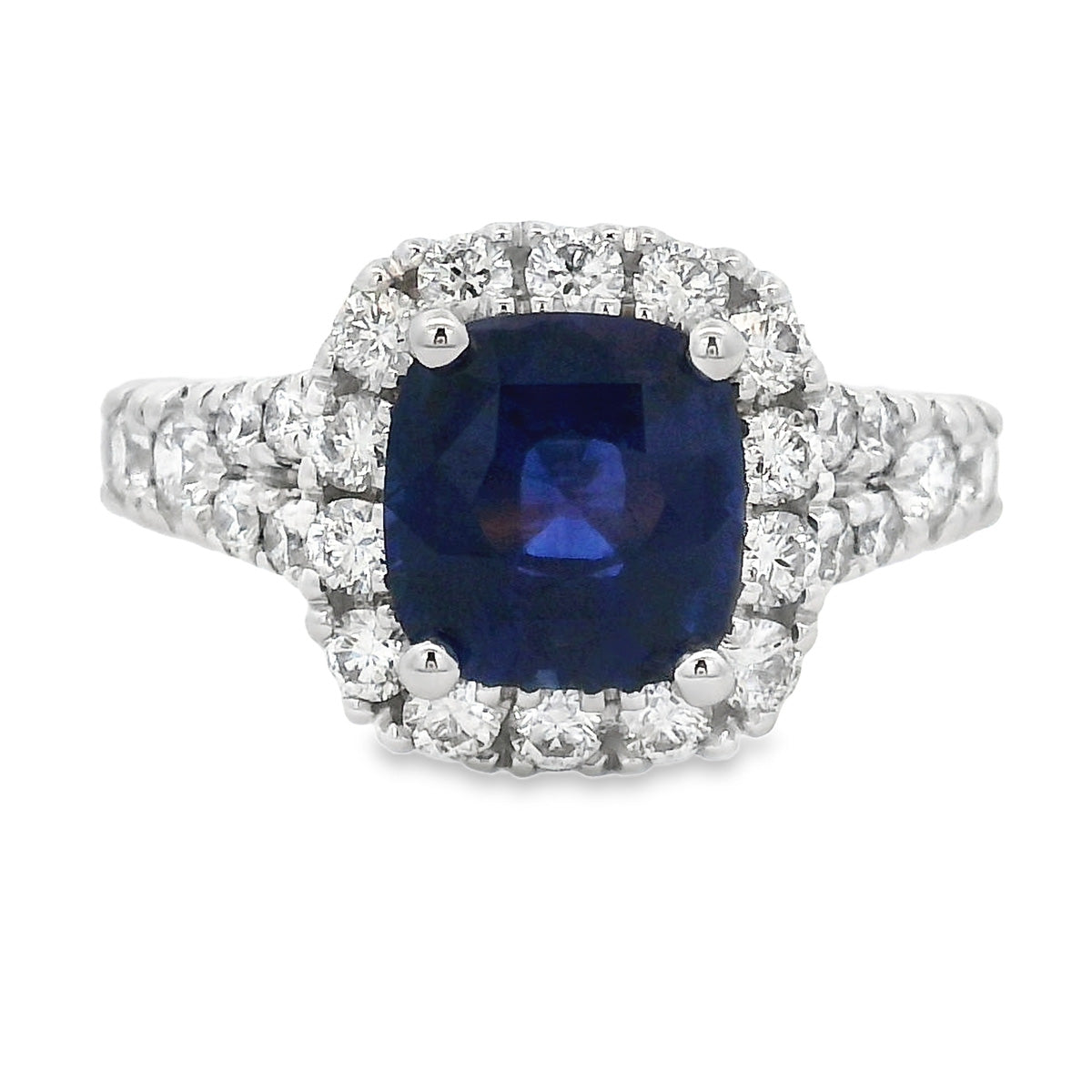 18ct White Gold Sapphire and Diamond Ring