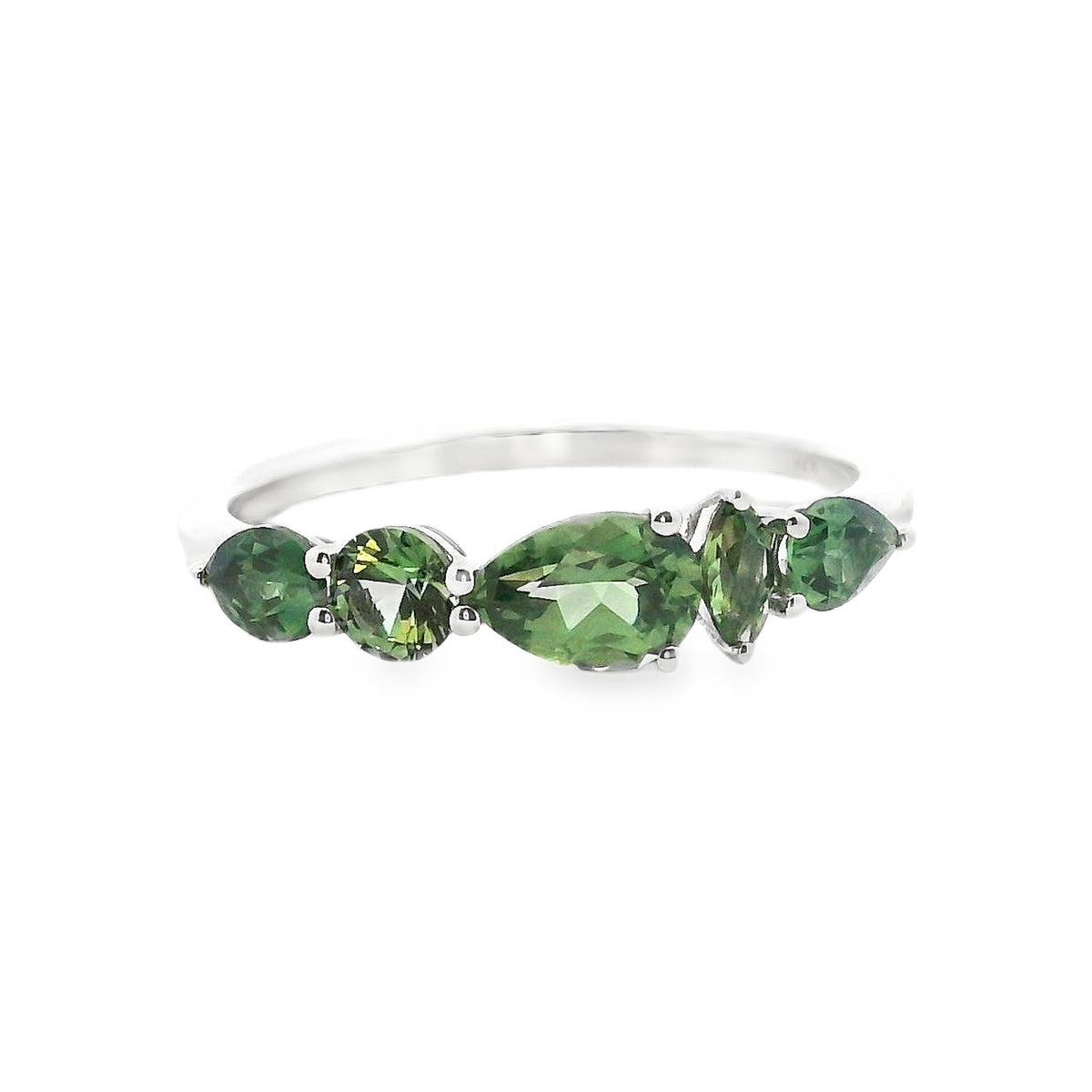 9ct White Gold Teal Sapphire Ring