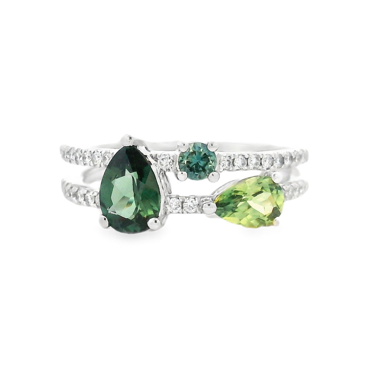 18ct White Gold Sapphire and Diamond Ring