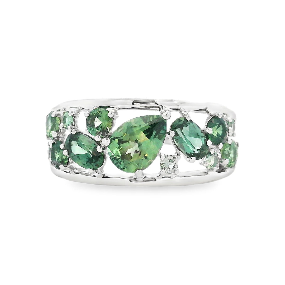 9ct White Gold Sapphire Ring