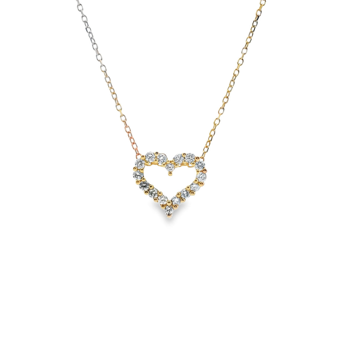 9ct Yellow Gold Diamond Heart Pendant