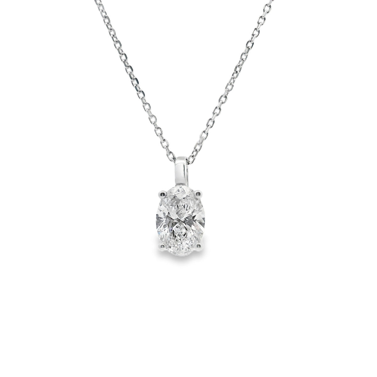 18ct White Gold 1.53ct Lab Grown Diamond Pendant