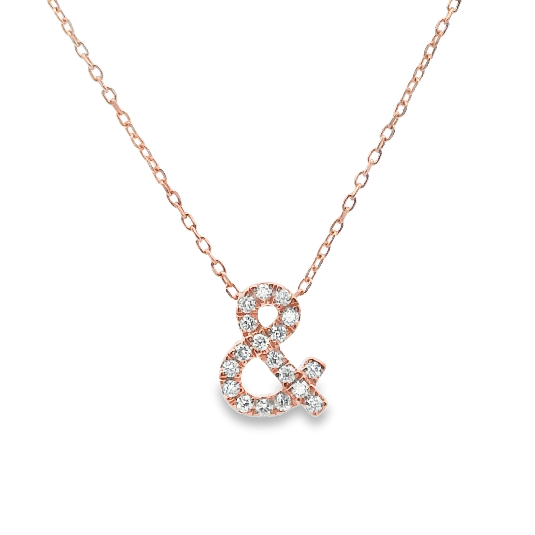 9ct Rose Gold Diamond Initial Pendant
