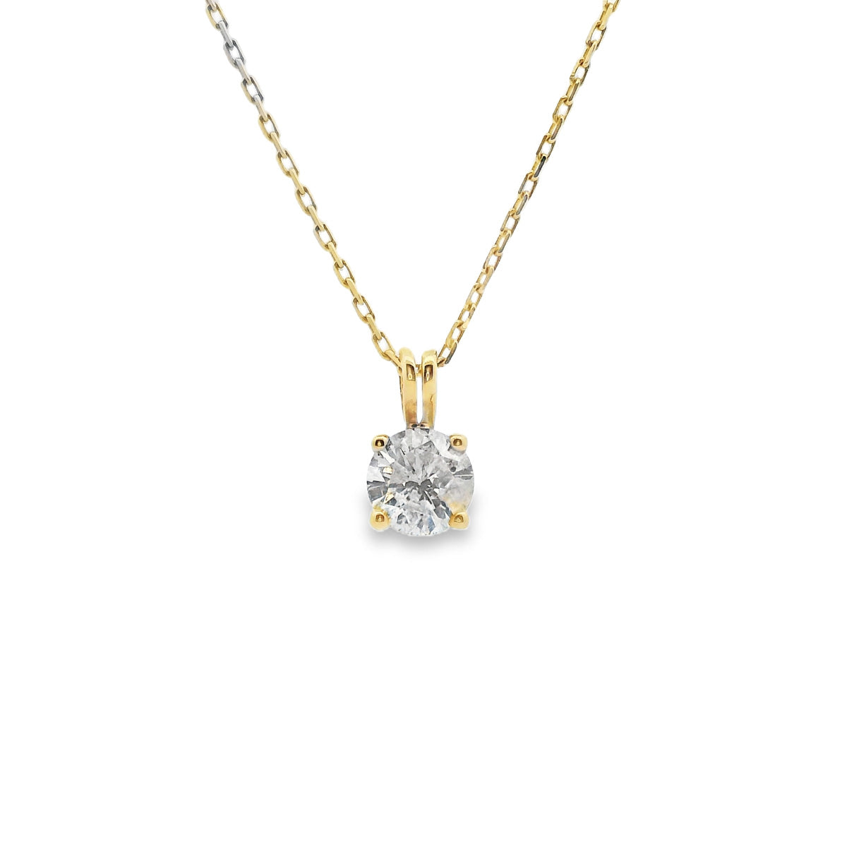 14ct Yellow Gold 0.75ct Round Diamond Pendant