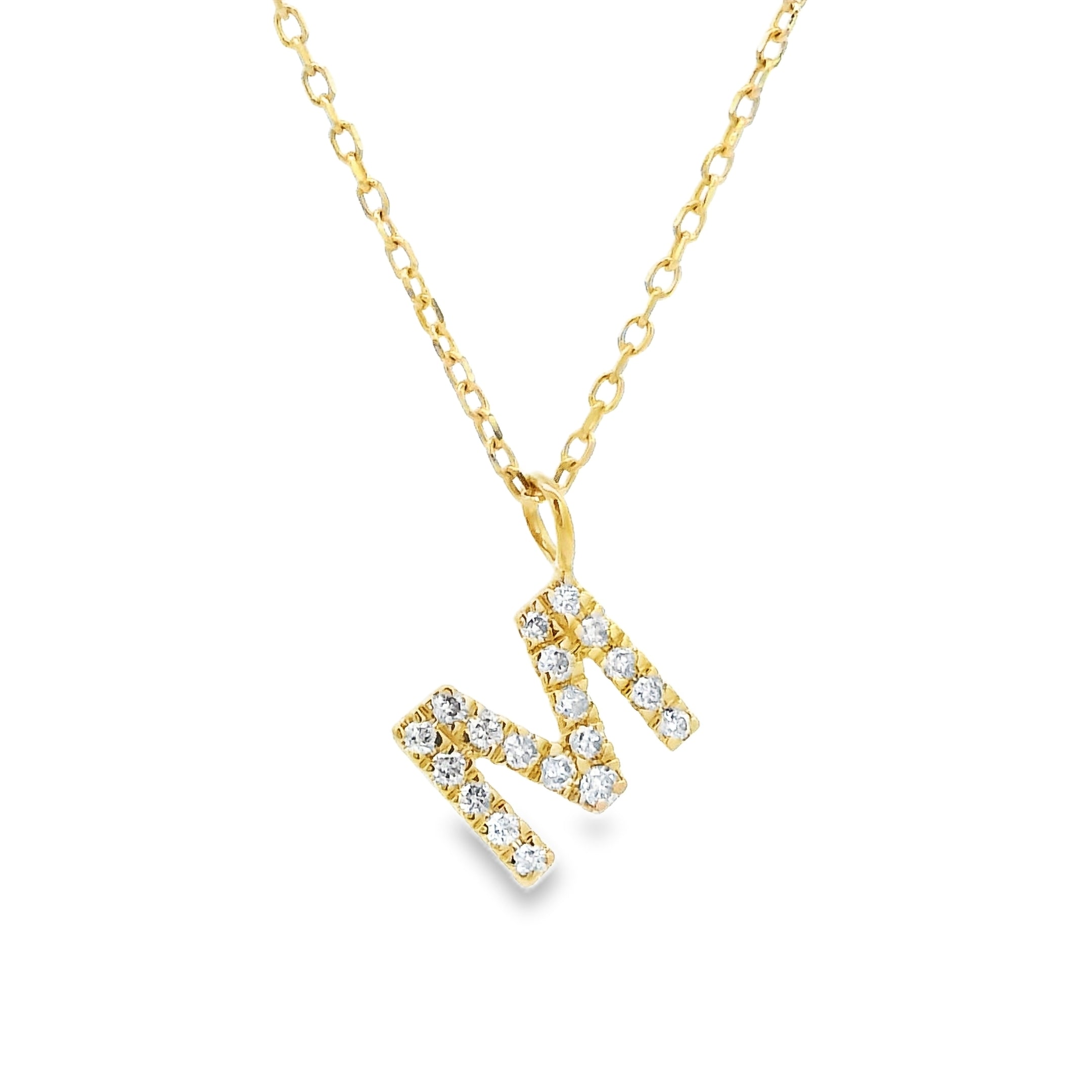 9ct Yellow Gold Diamond Initial Pendant