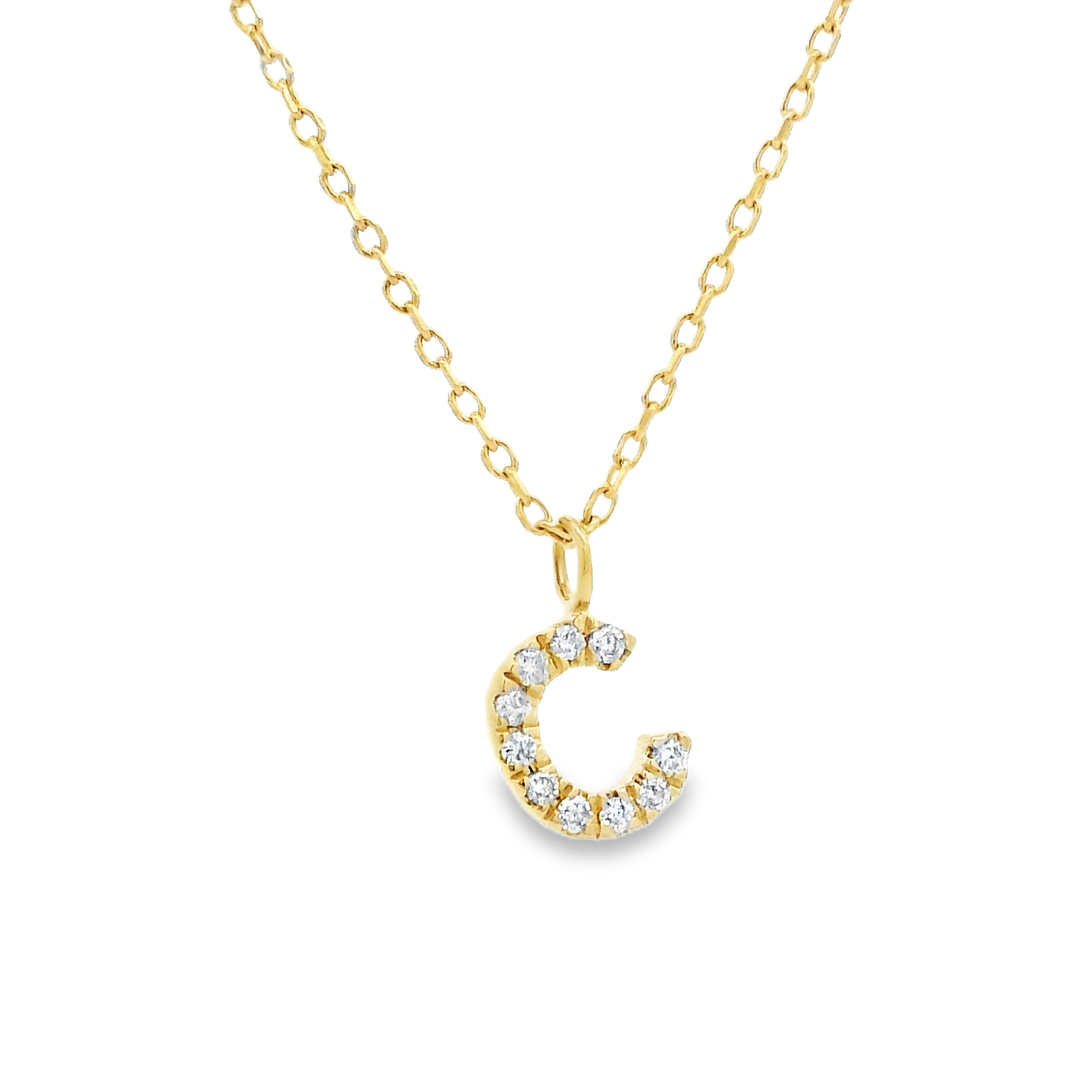 9ct Yellow Gold Diamond Initial Pendant