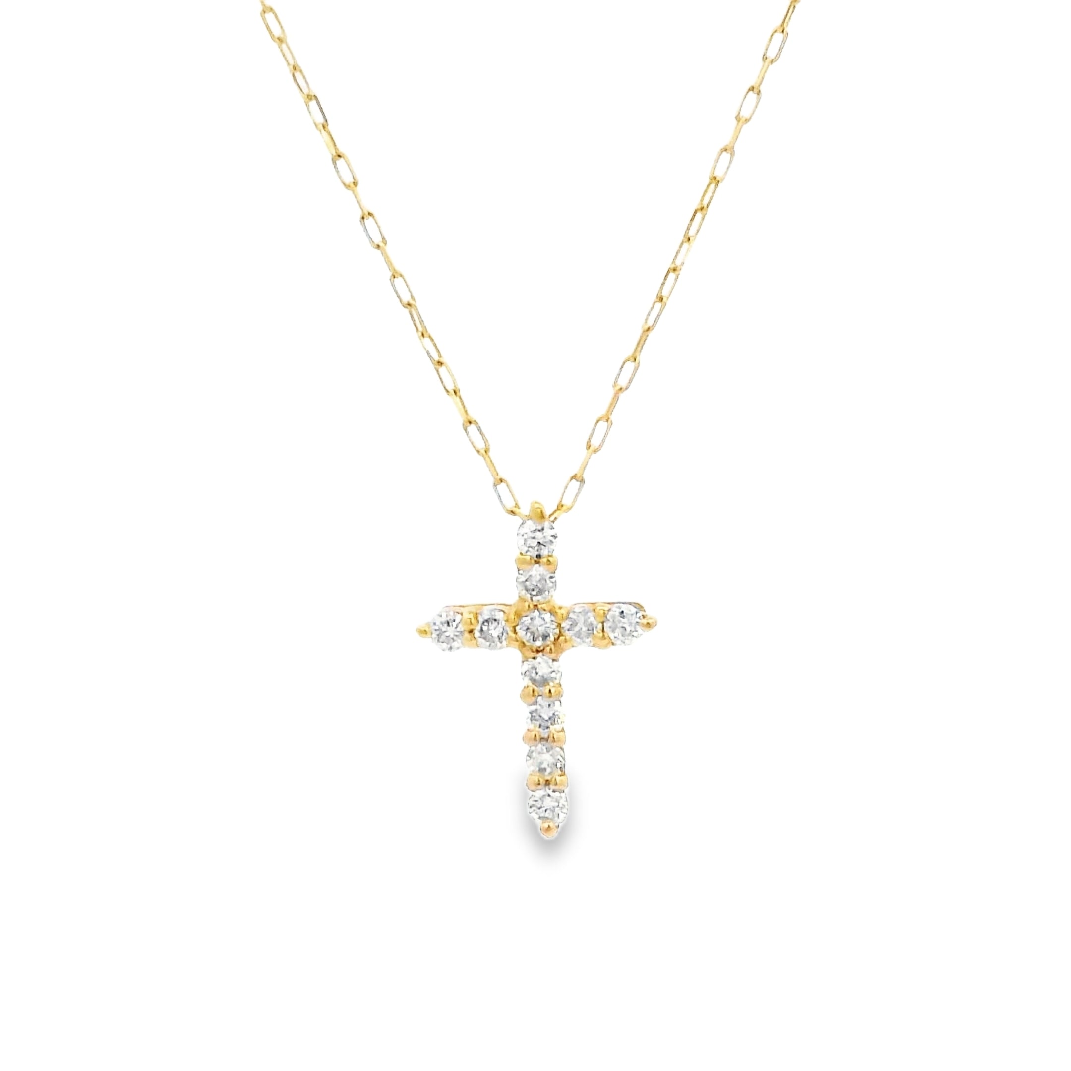18ct Yellow Gold Diamond Cross