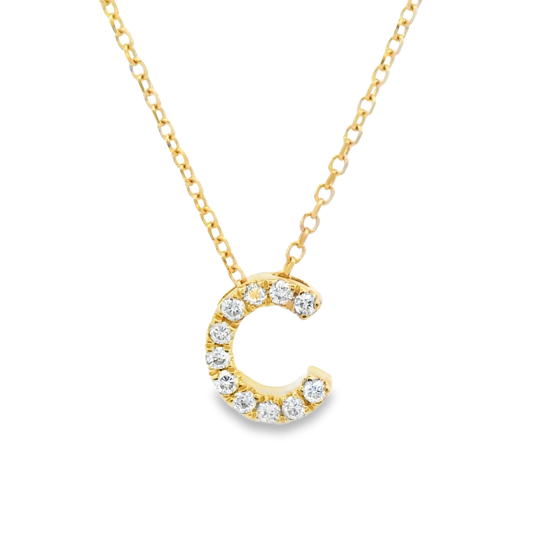 9ct Yellow Gold Diamond Initial Pendant