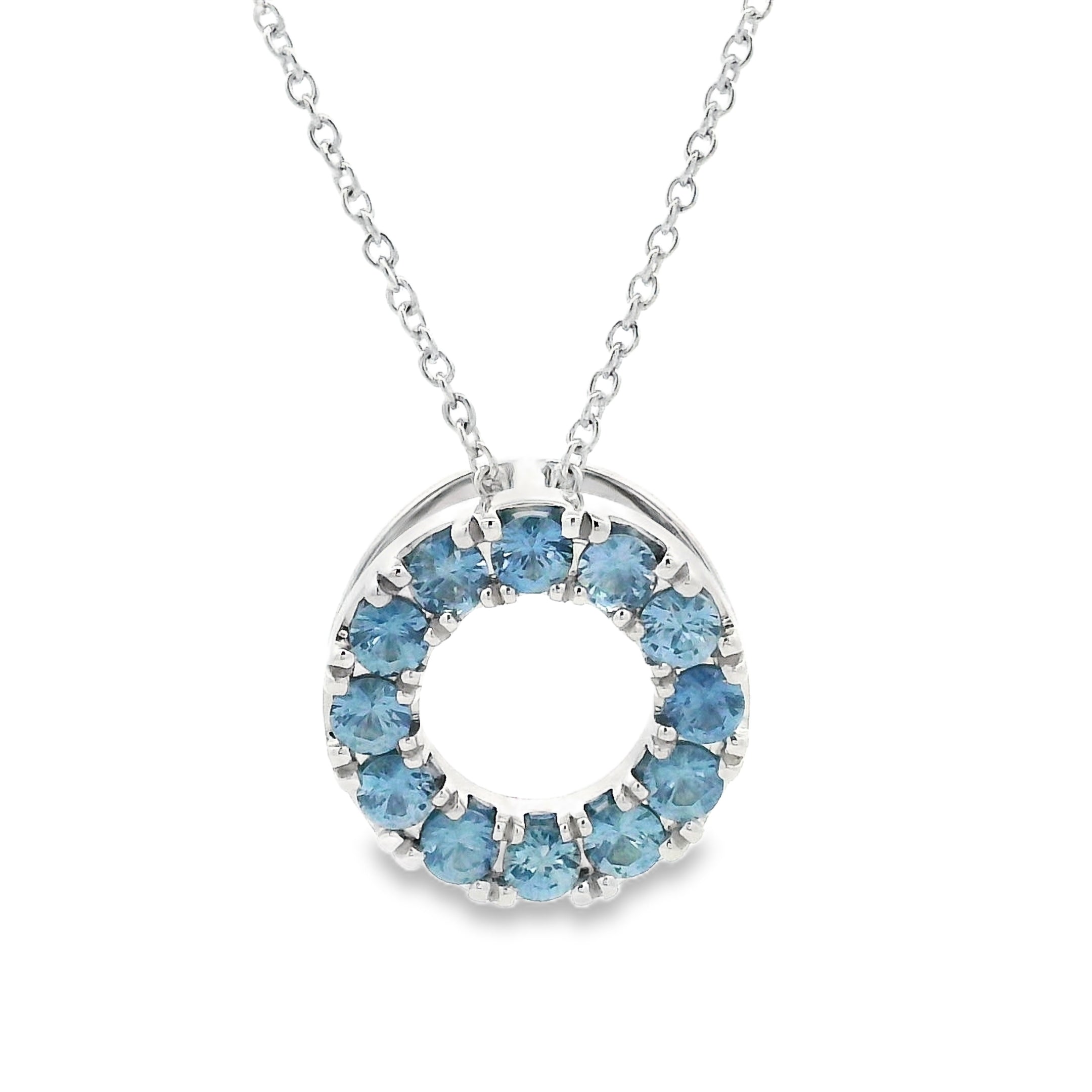 9ct White Gold Sapphire Pendant