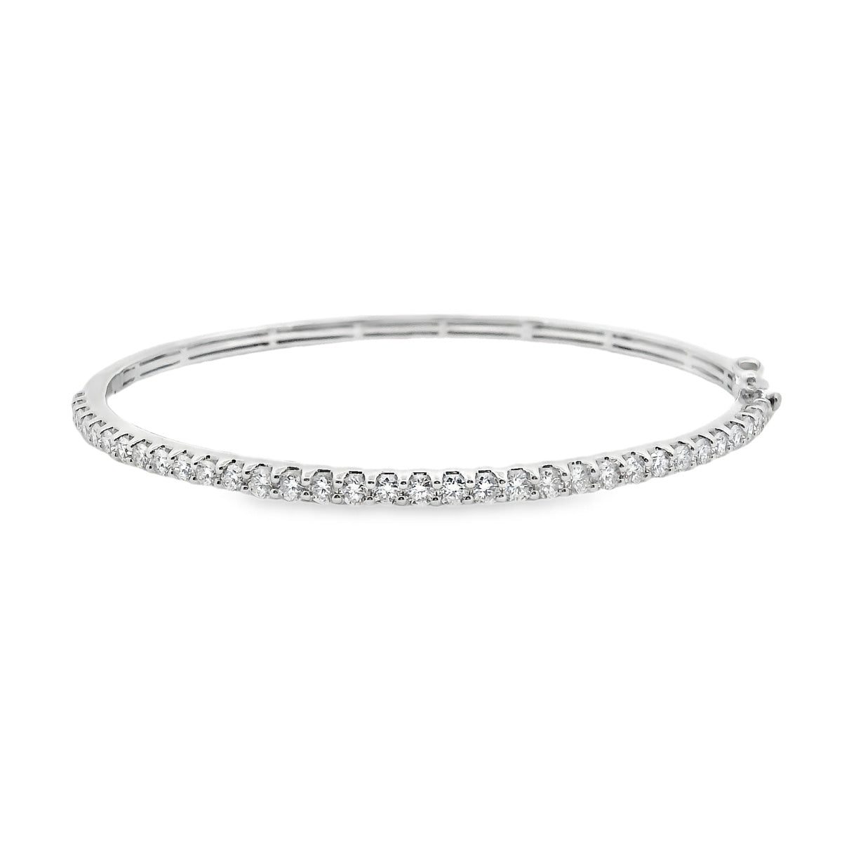9ct White Gold Diamond Bangle
