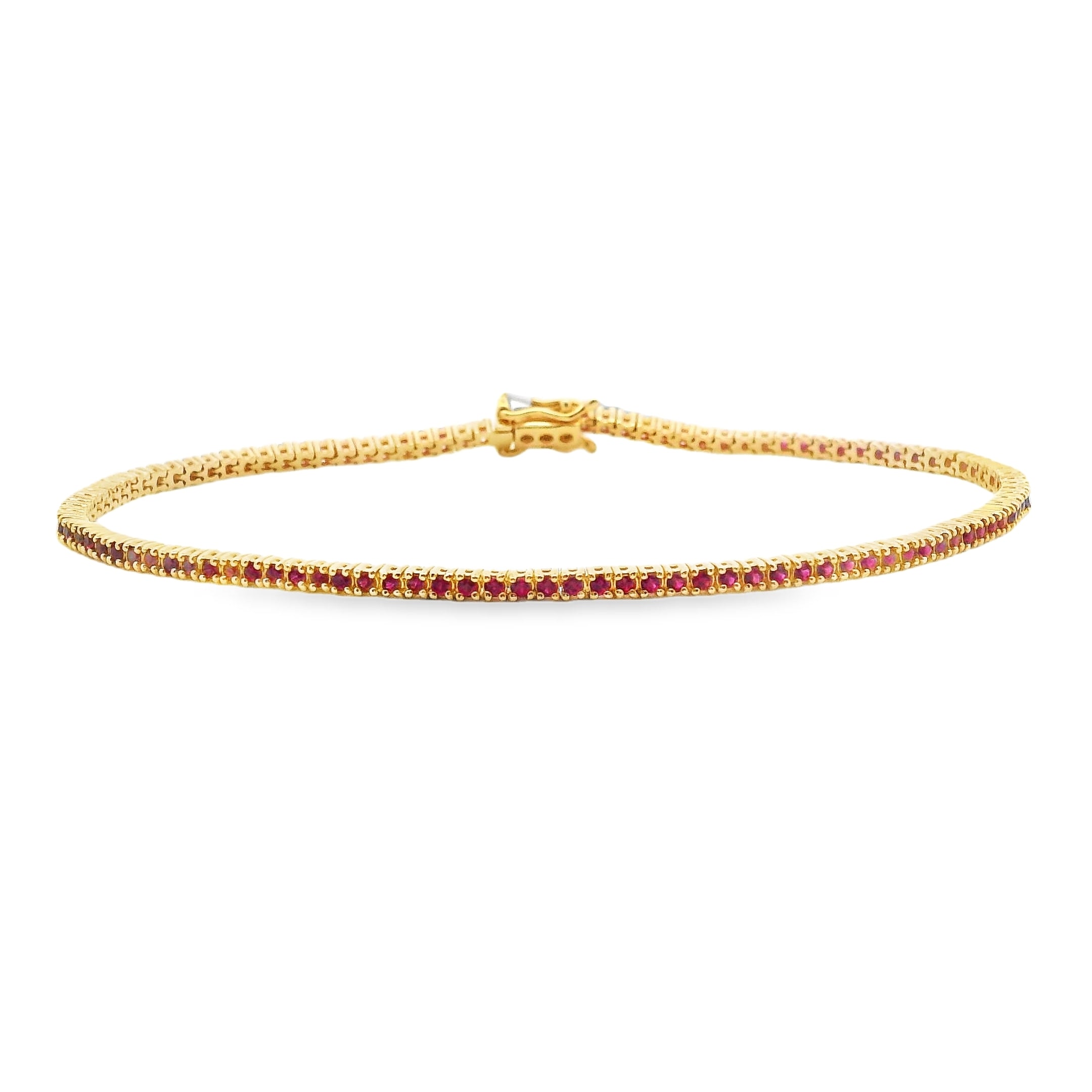 18ct Yellow Gold Ruby Tennis Bracelet