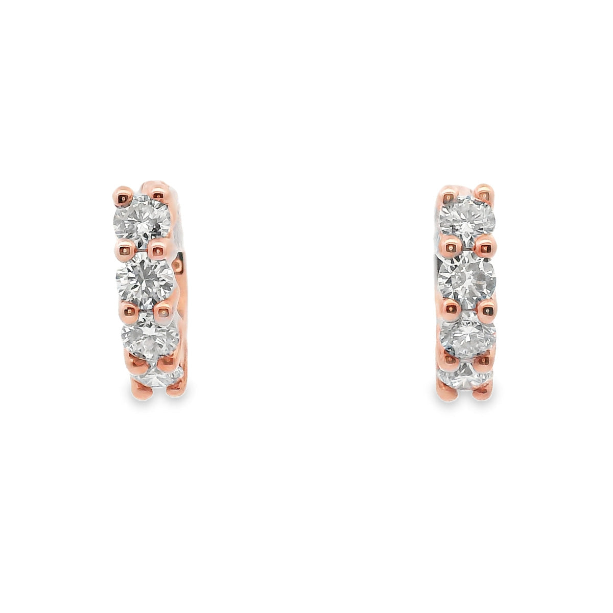 9ct Rose Gold Lab Grown Diamond Huggies