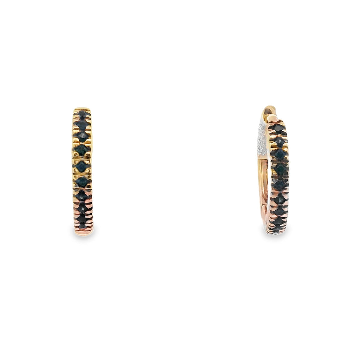 9ct Yellow Gold Sapphire Huggies