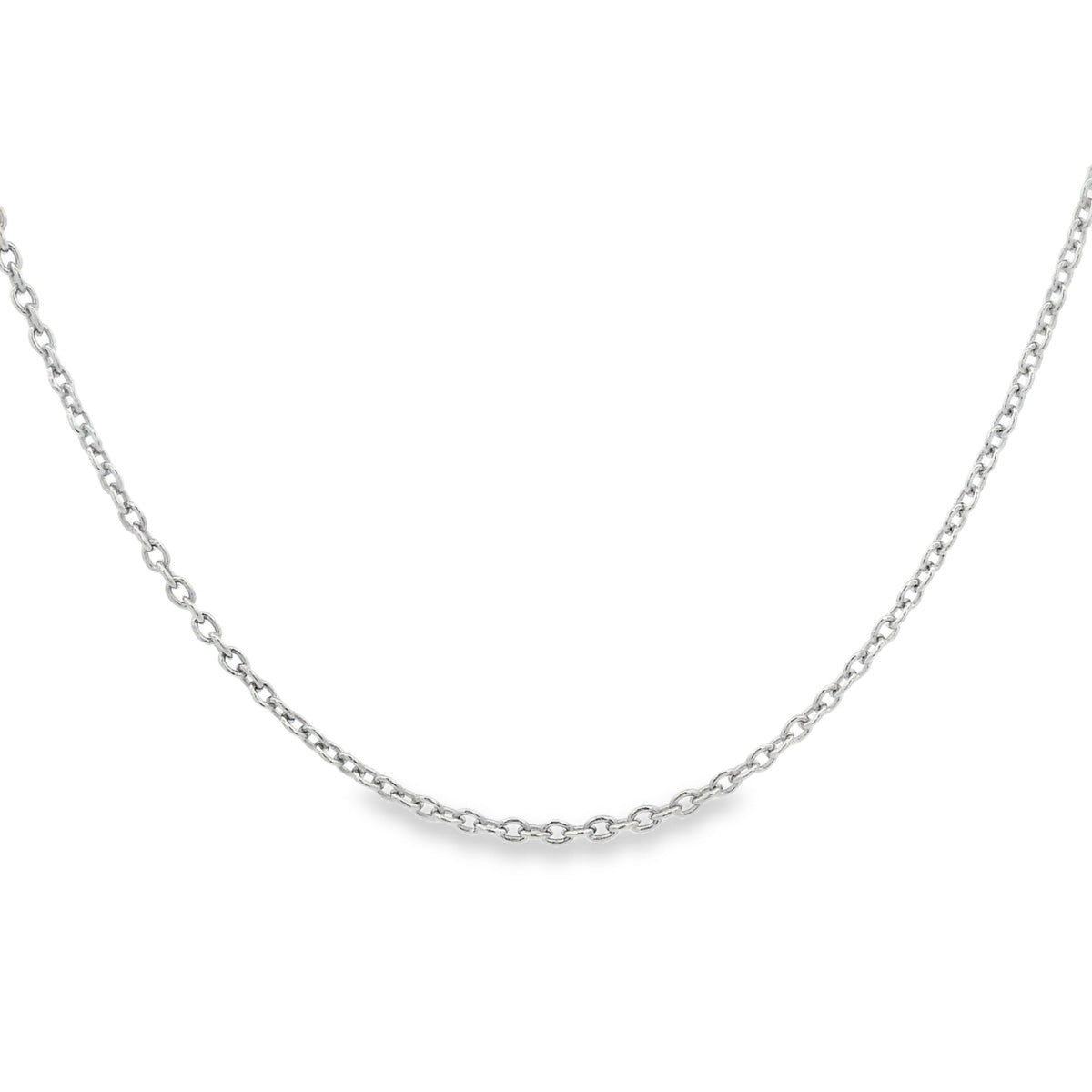18ct White Gold 45cm Cable Chain