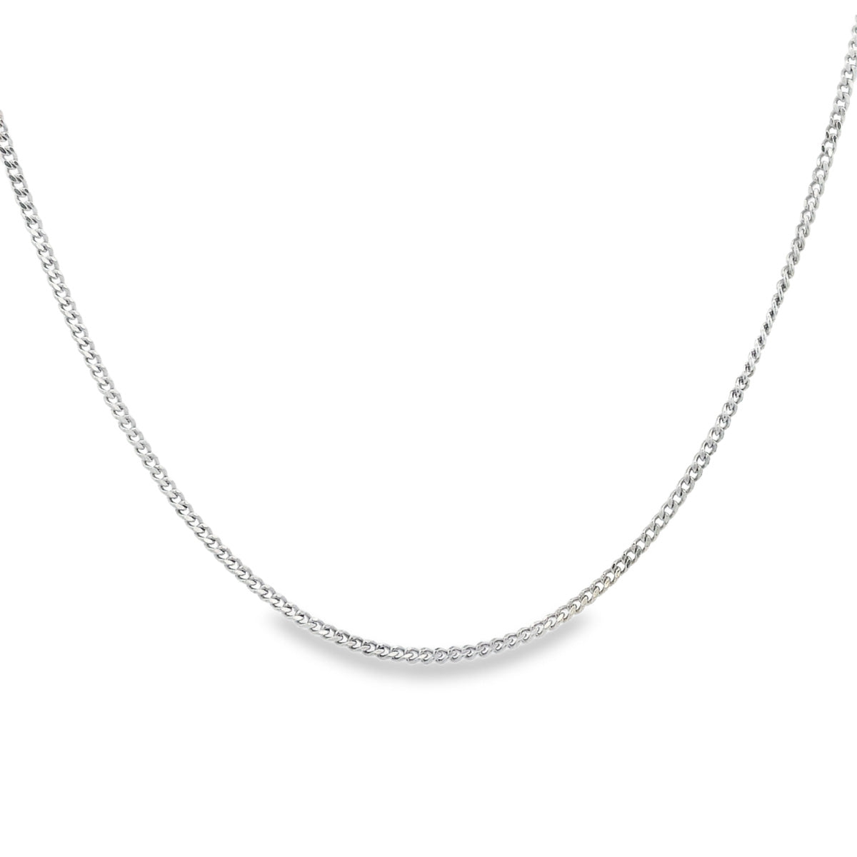 9ct White Gold 50cm Curb Chain