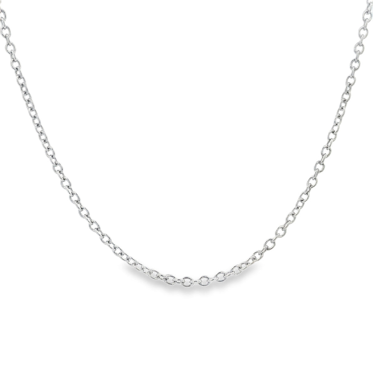 9ct White Gold 45cm Cable Chain