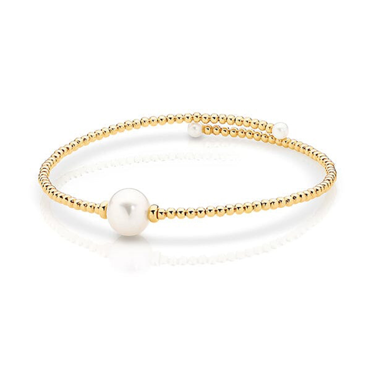 14ct Yellow Gold Freshwater Pearl Bangle