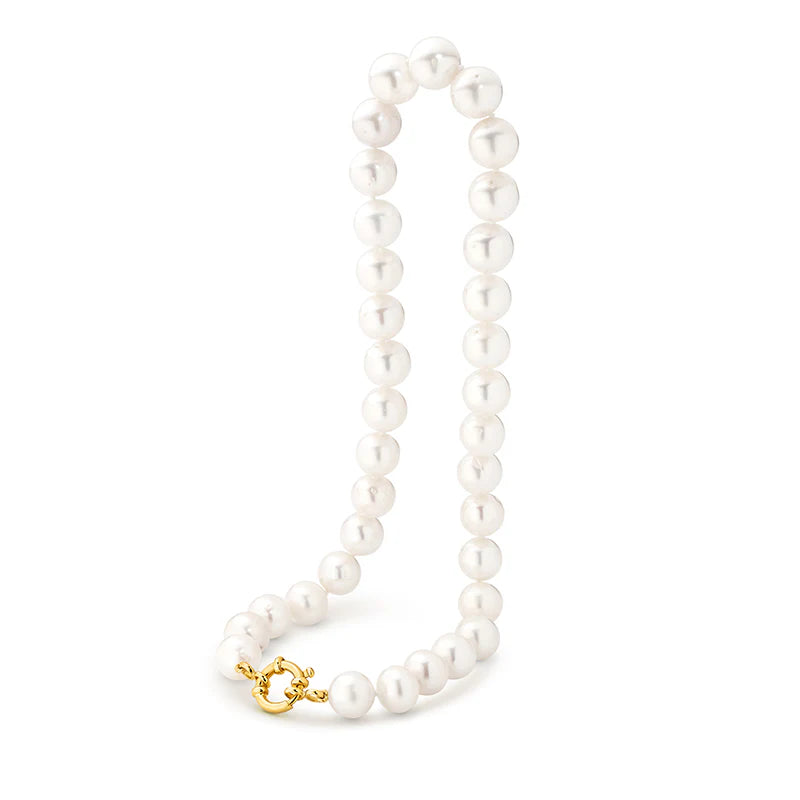 Freshwater Pearl Strand Necklace with 9ct Yellow Gold Bolt Ring