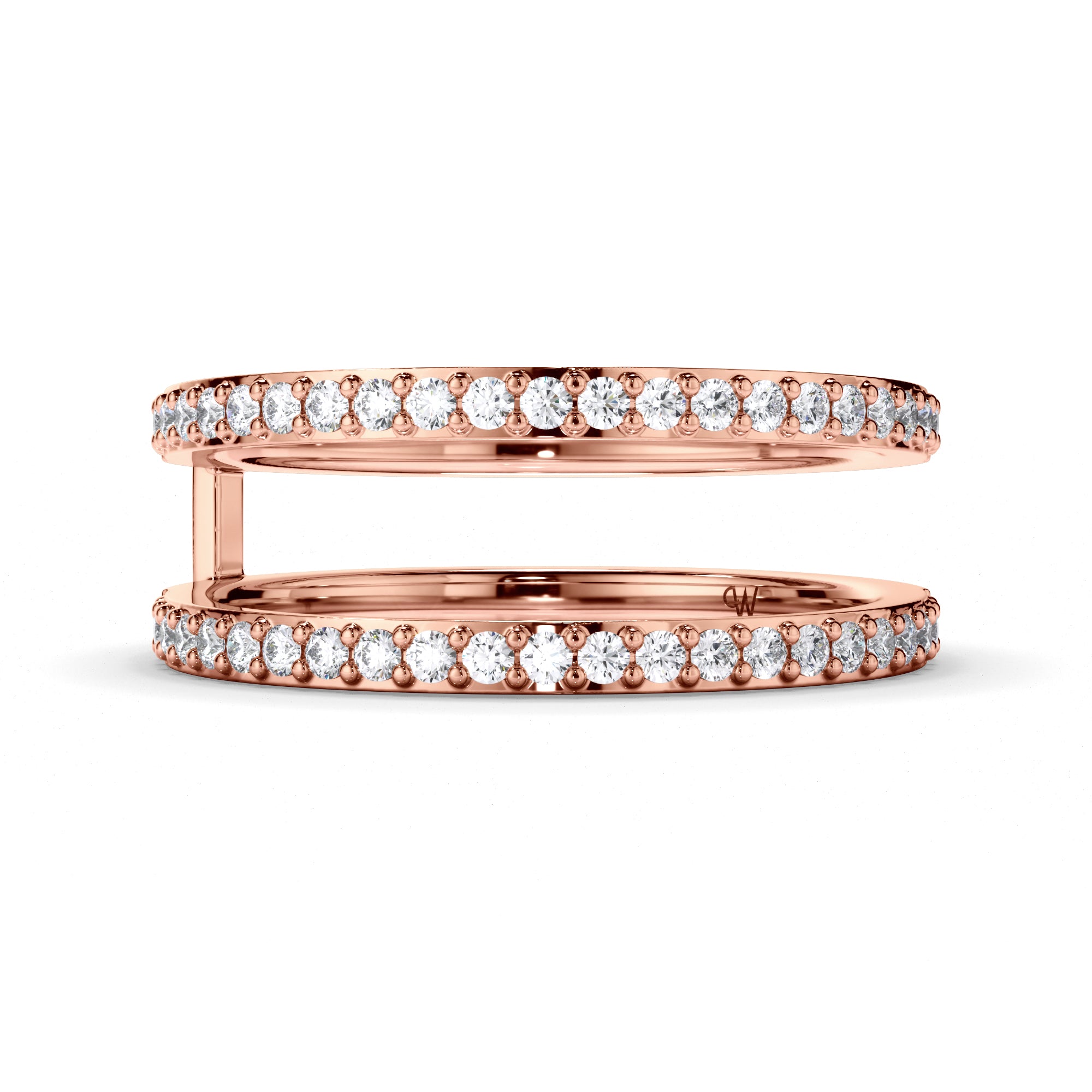 Fitted Round Brilliant Cut Diamond Bead Set Wedding Ring
