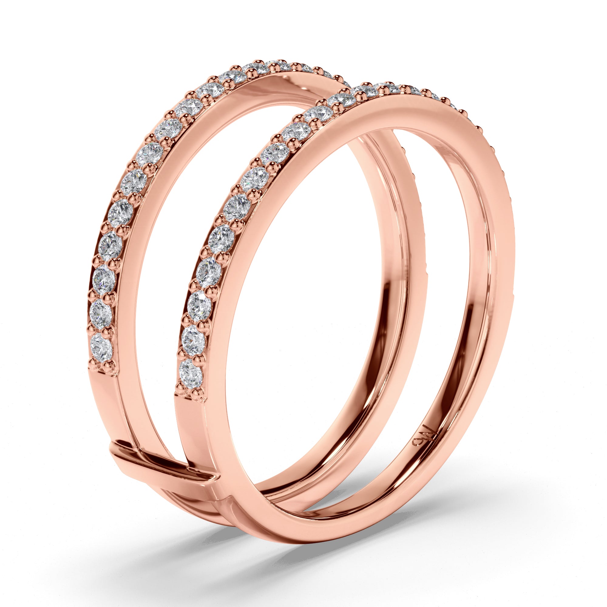 Fitted Round Brilliant Cut Diamond Bead Set Wedding Ring