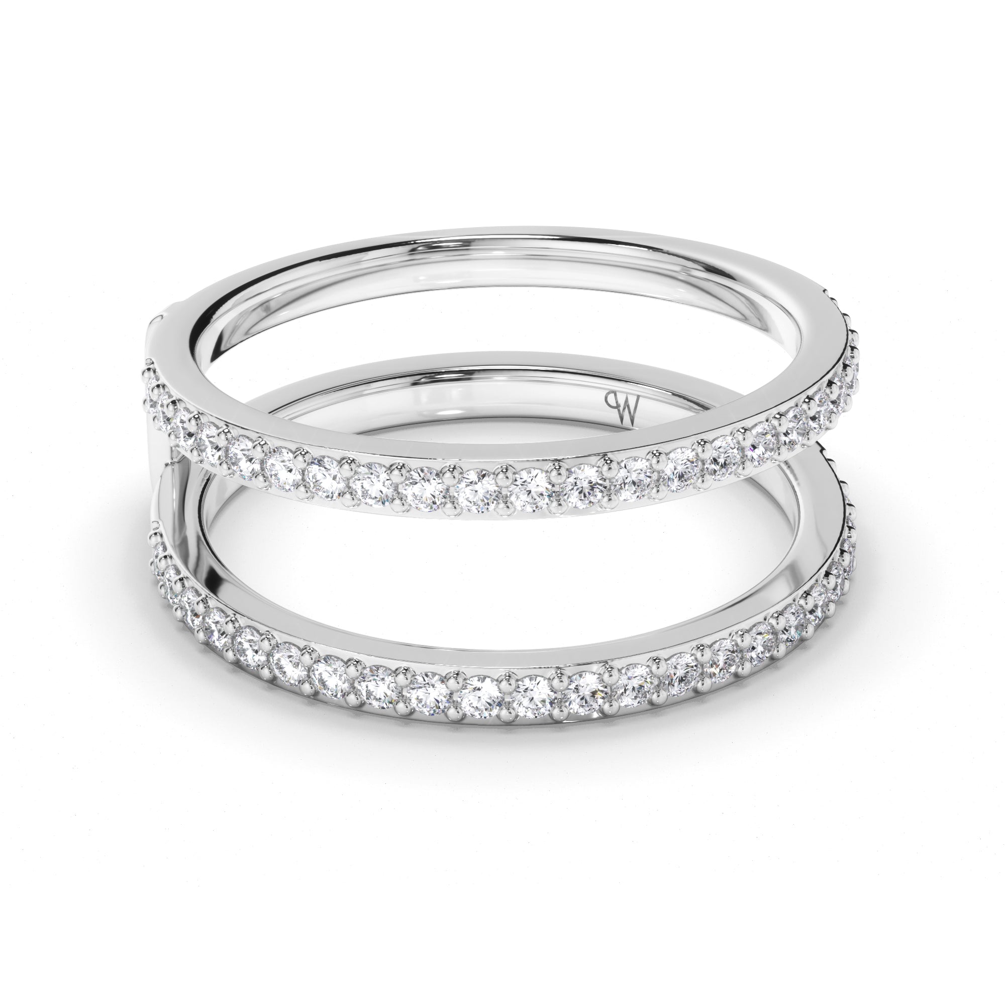 Fitted Round Brilliant Cut Diamond Bead Set Wedding Ring
