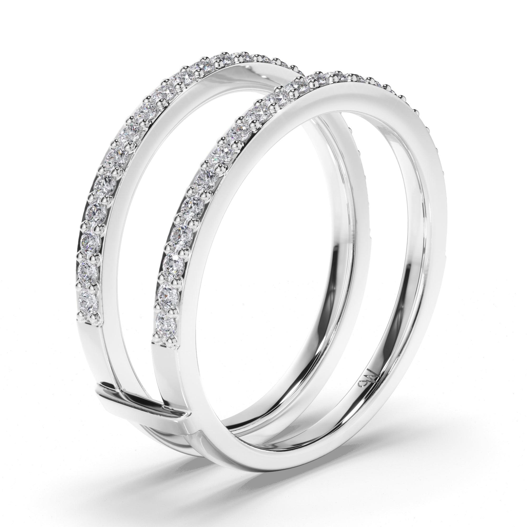 Fitted Round Brilliant Cut Diamond Bead Set Wedding Ring