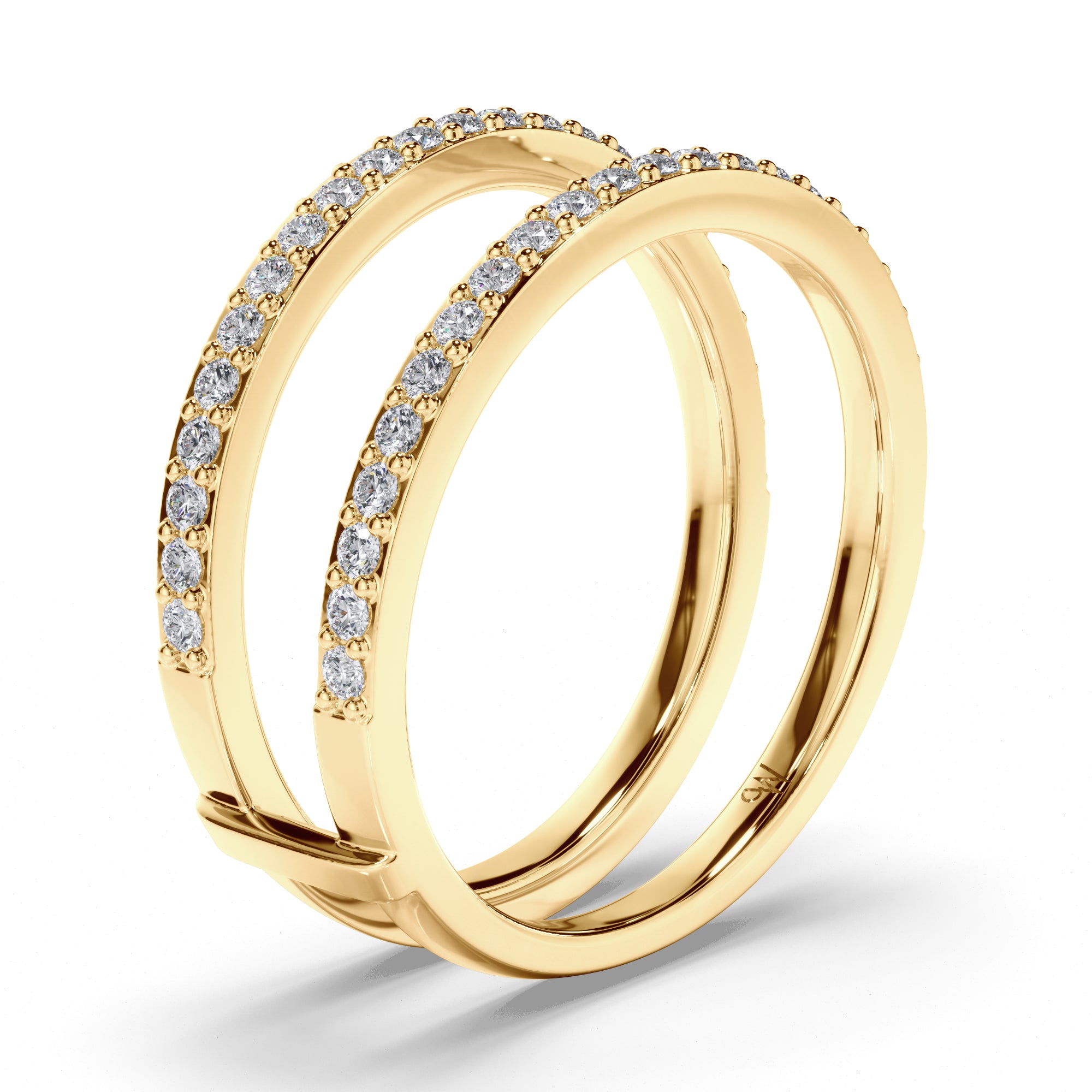 Fitted Round Brilliant Cut Diamond Bead Set Wedding Ring