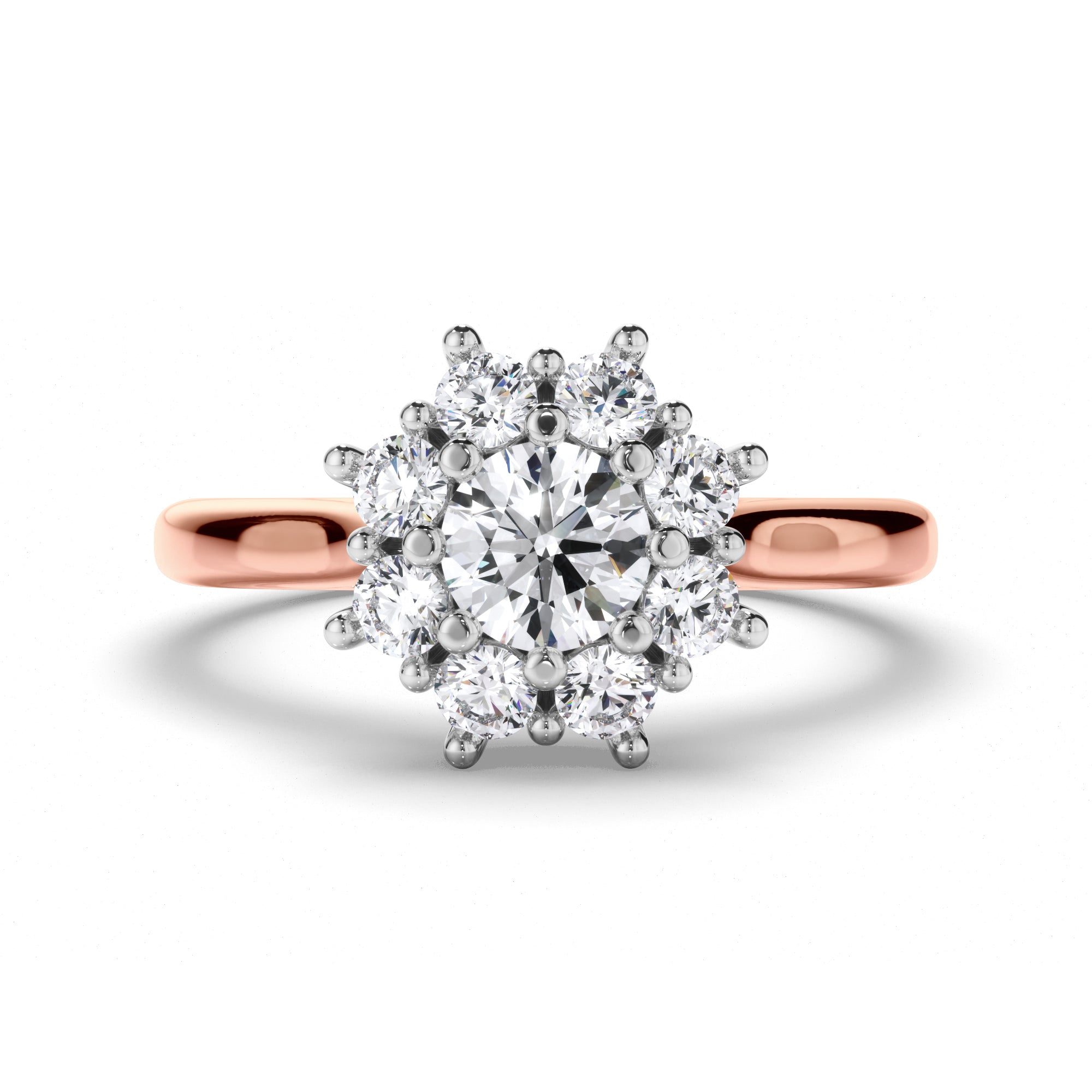 Round Diamond Engagement Ring with Cluster Halo