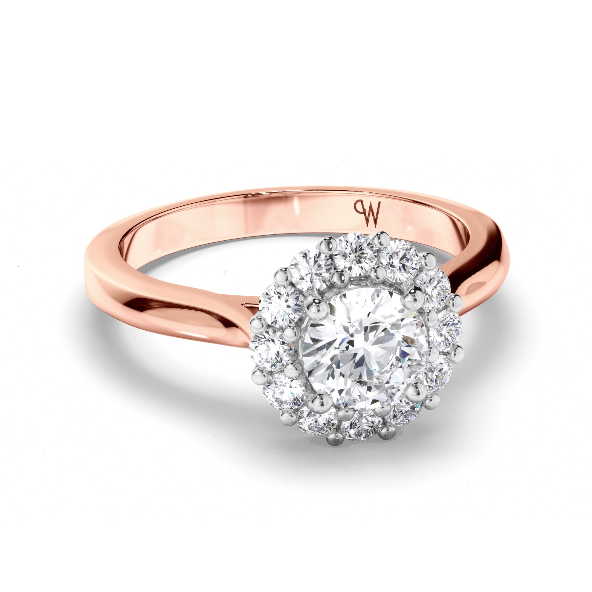 Round Diamond Engagement Ring with Cut Claw Halo