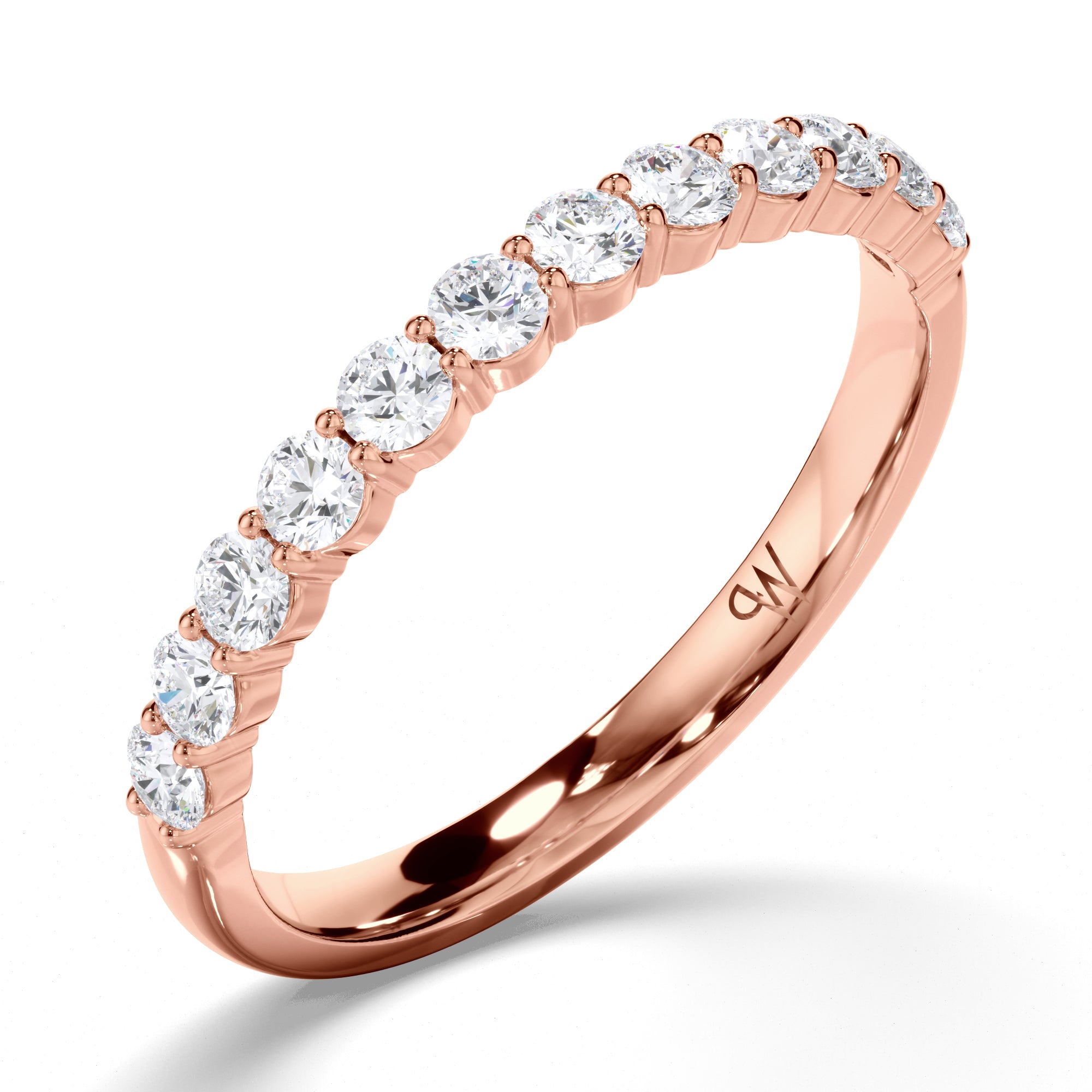 Round Brilliant Cut Claw Diamond Wedding Ring