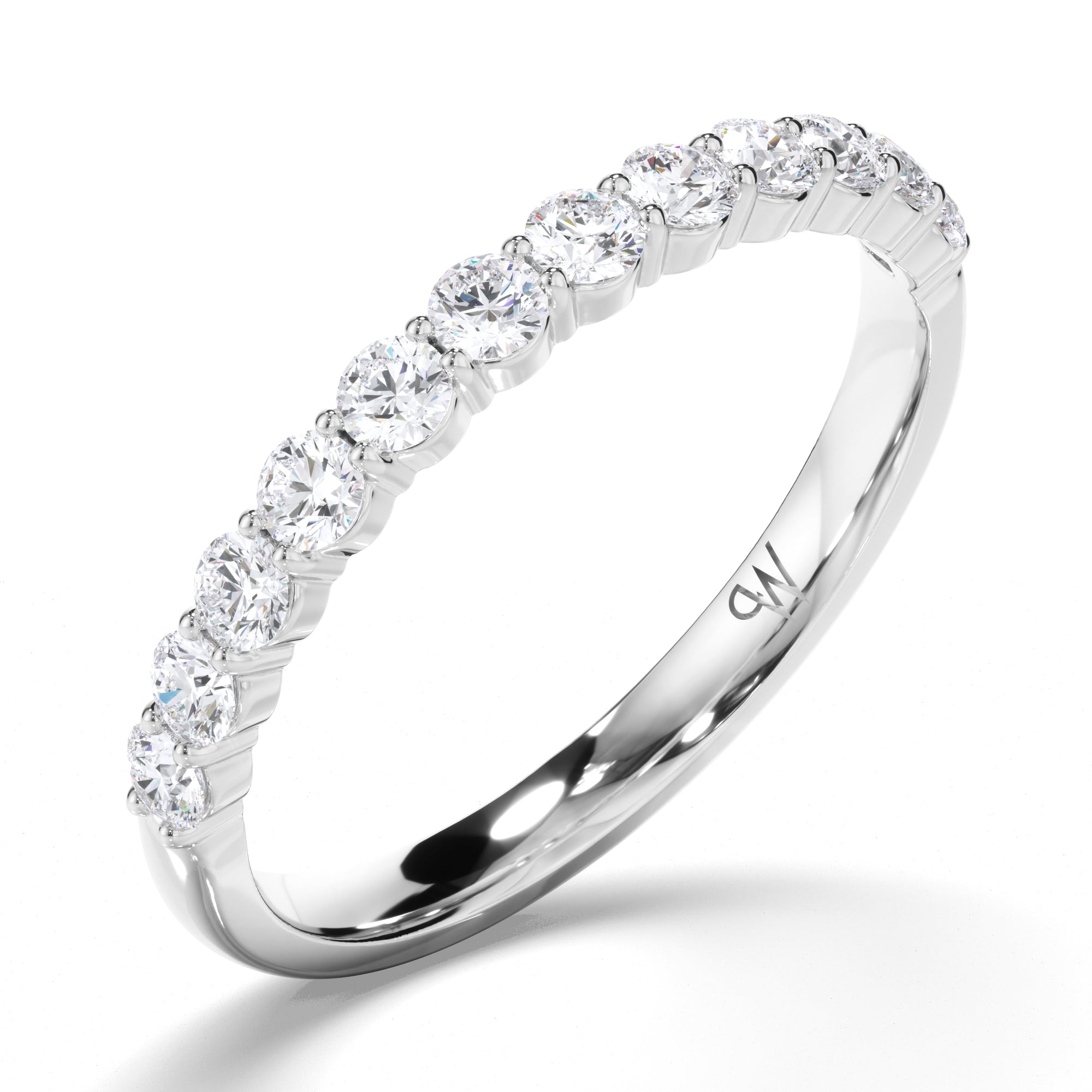 Round Brilliant Cut Claw Diamond Wedding Ring