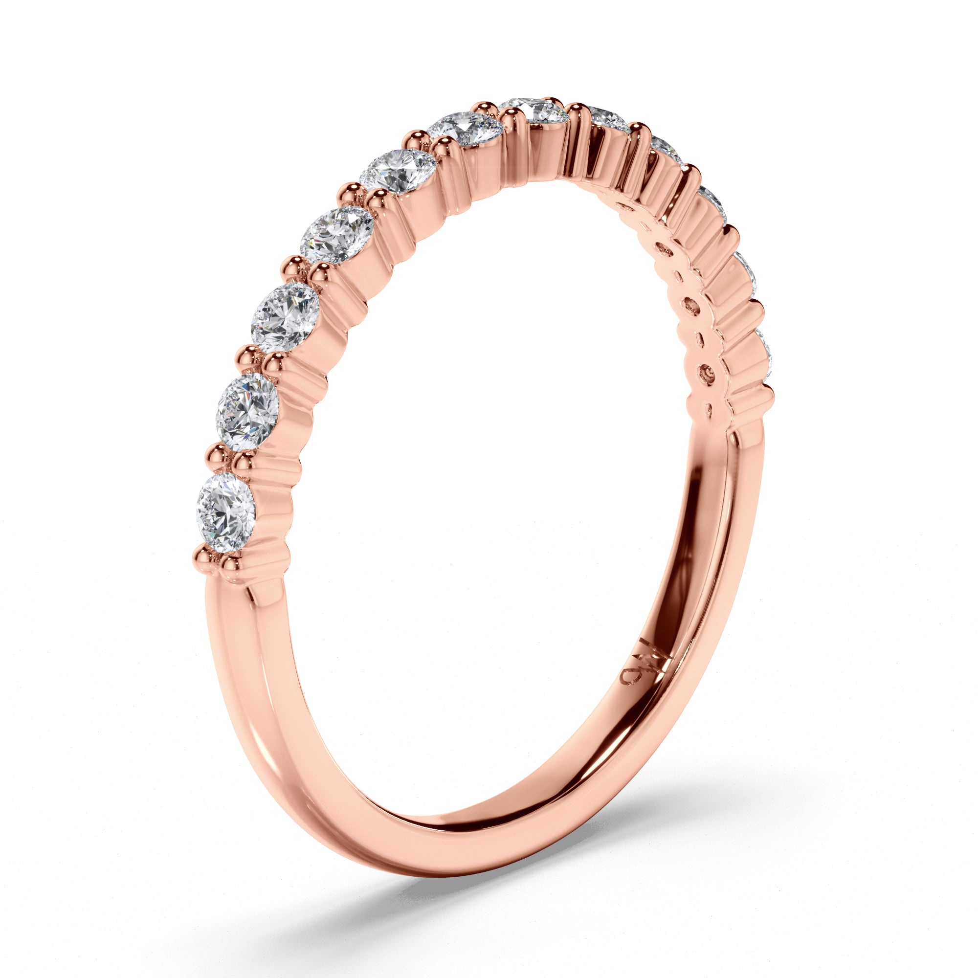 Round Brilliant Cut Claw Set Diamond Wedding Ring