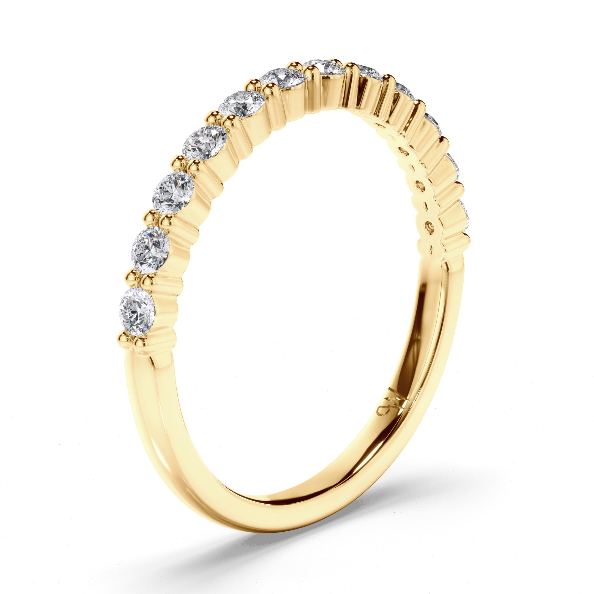 Round Brilliant Cut Claw Set Diamond Wedding Ring