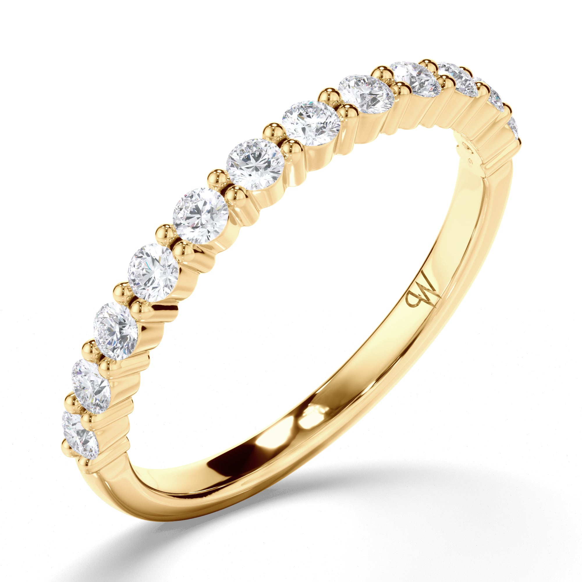 Round Brilliant Cut Claw Set Diamond Wedding Ring