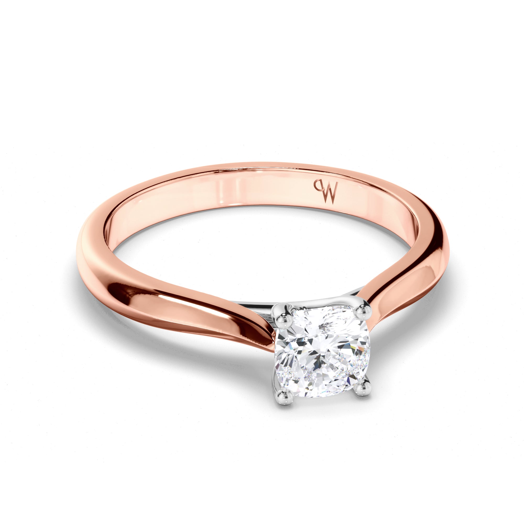 Cushion Diamond Solitaire Engagement Ring