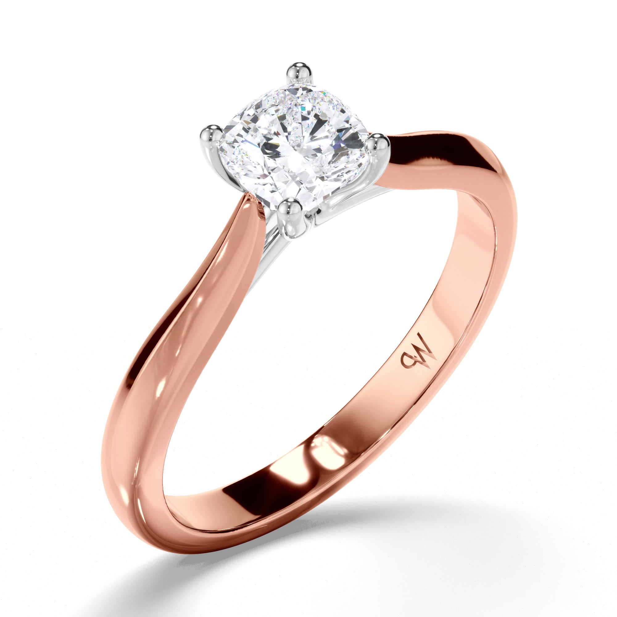 Cushion Diamond Solitaire Engagement Ring