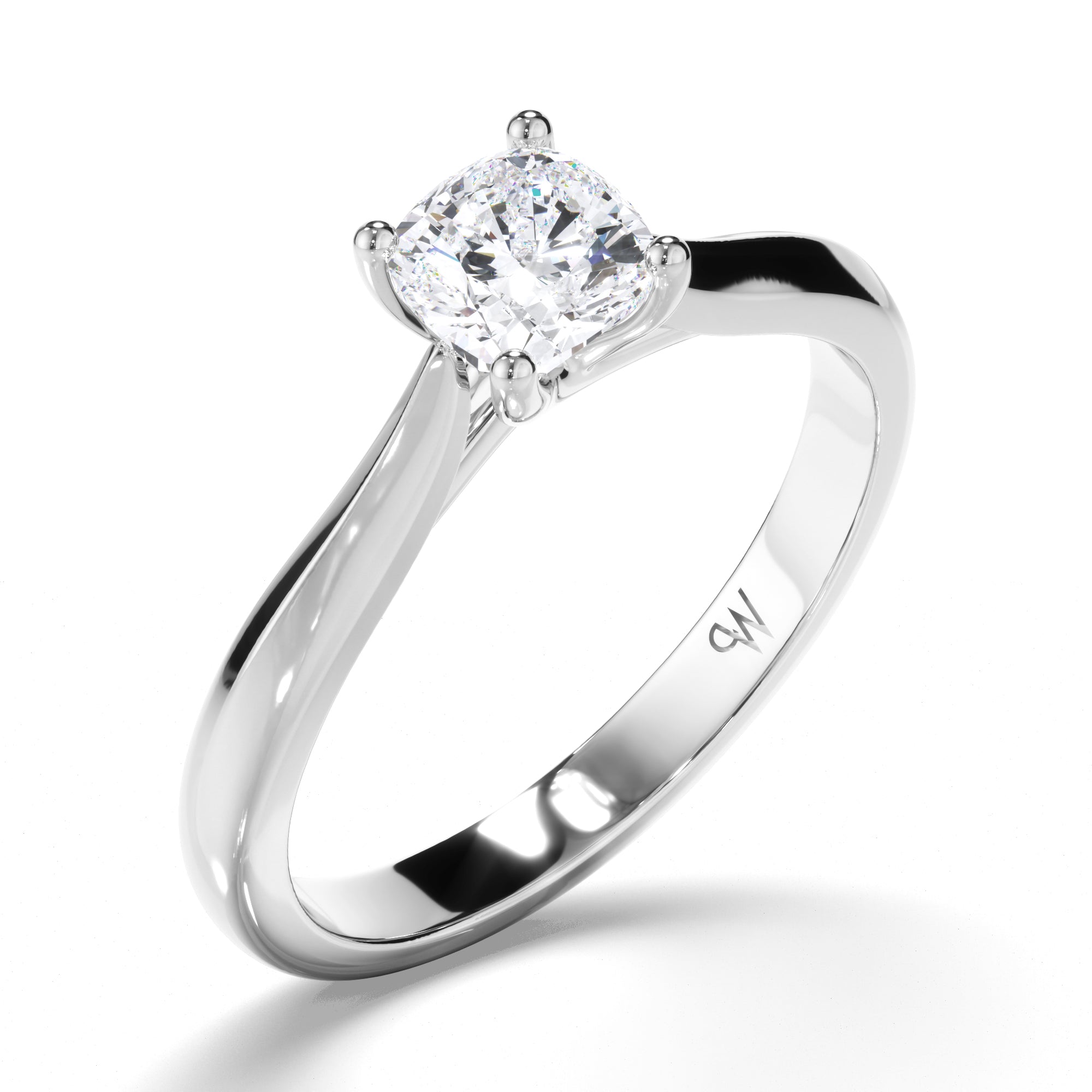 Cushion Diamond Solitaire Engagement Ring