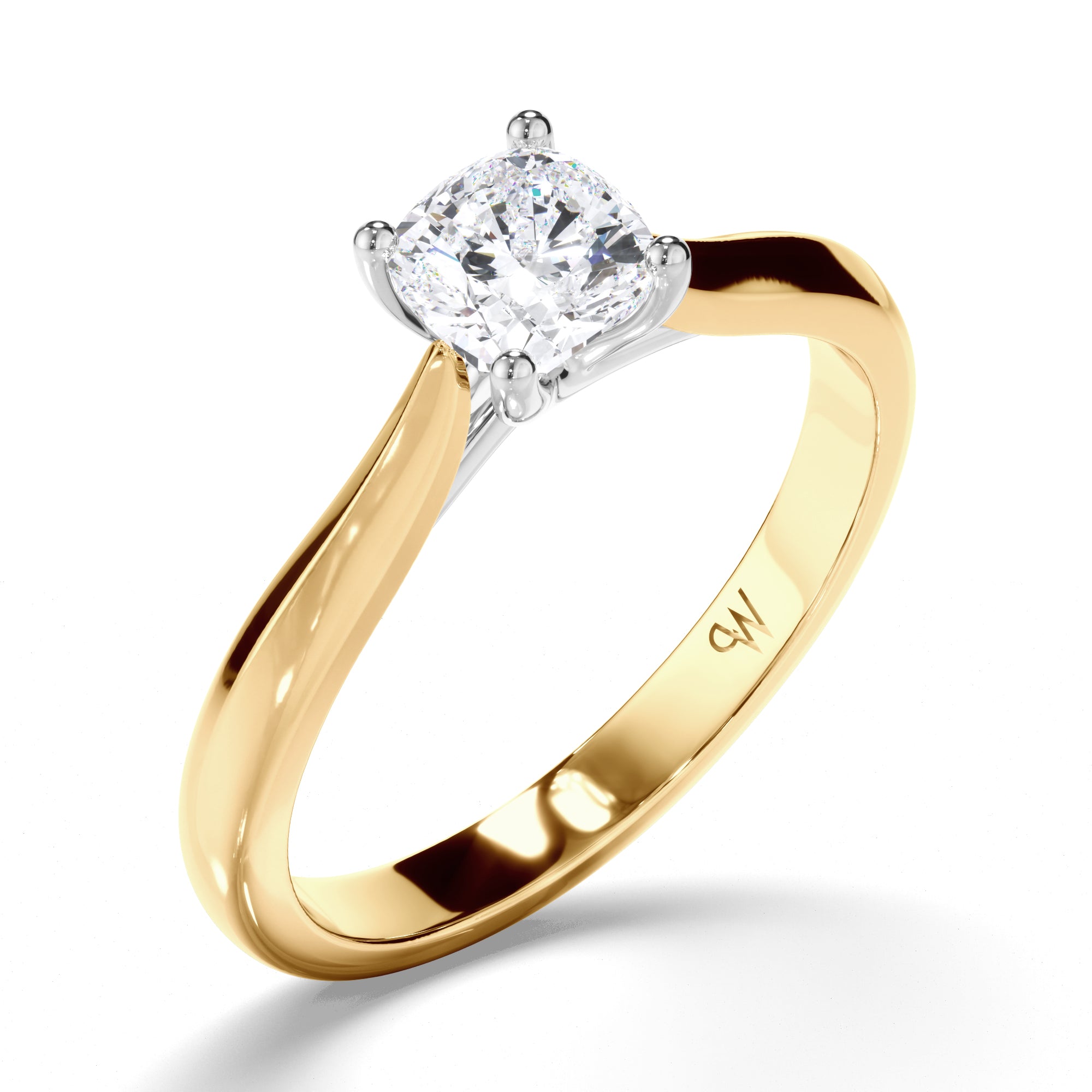 Cushion Diamond Solitaire Engagement Ring