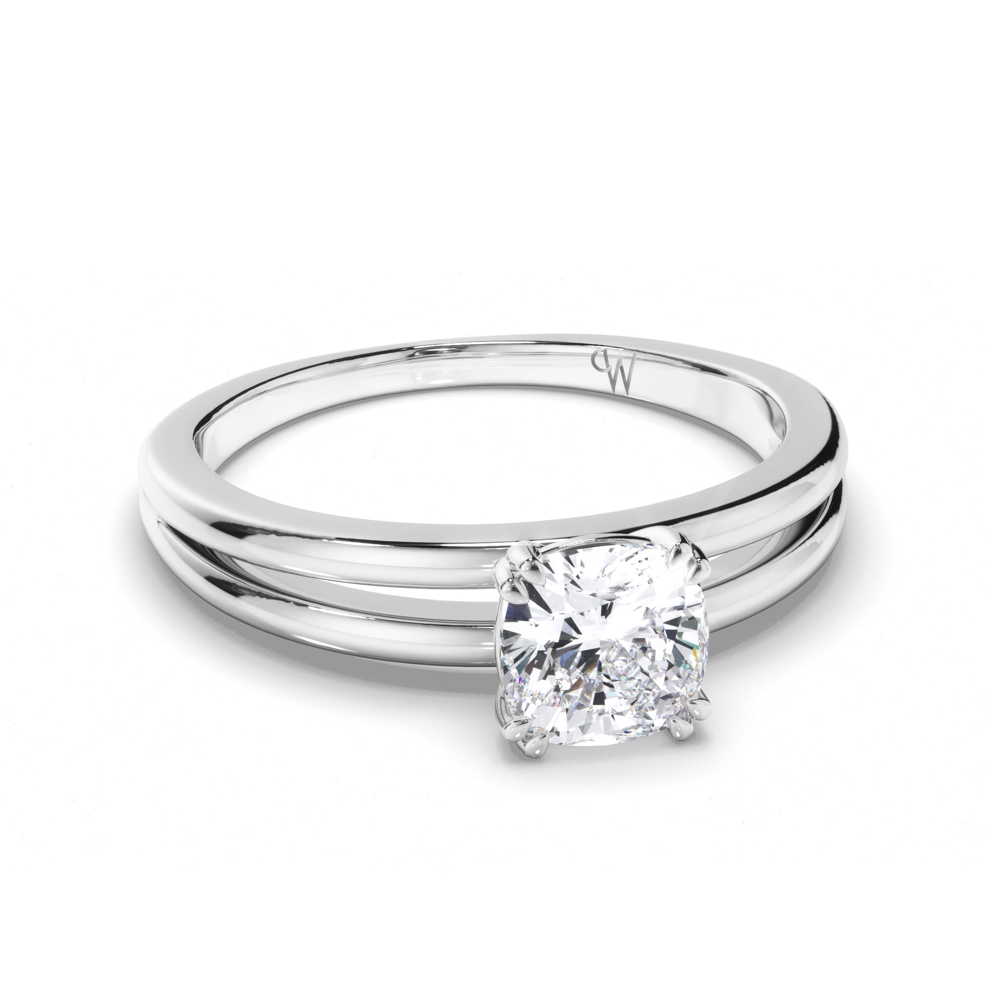 Cushion Diamond Solitaire Engagement Ring