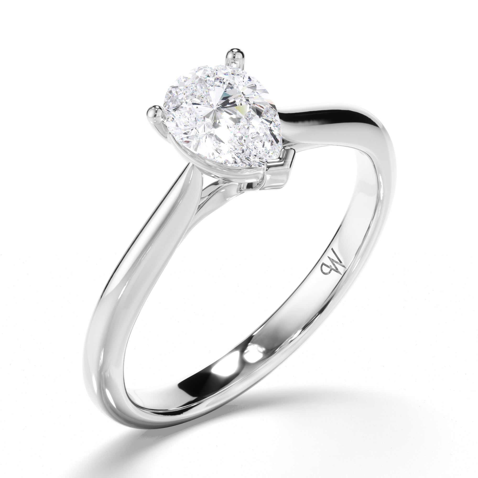 Pear Diamond Solitaire Engagement Ring