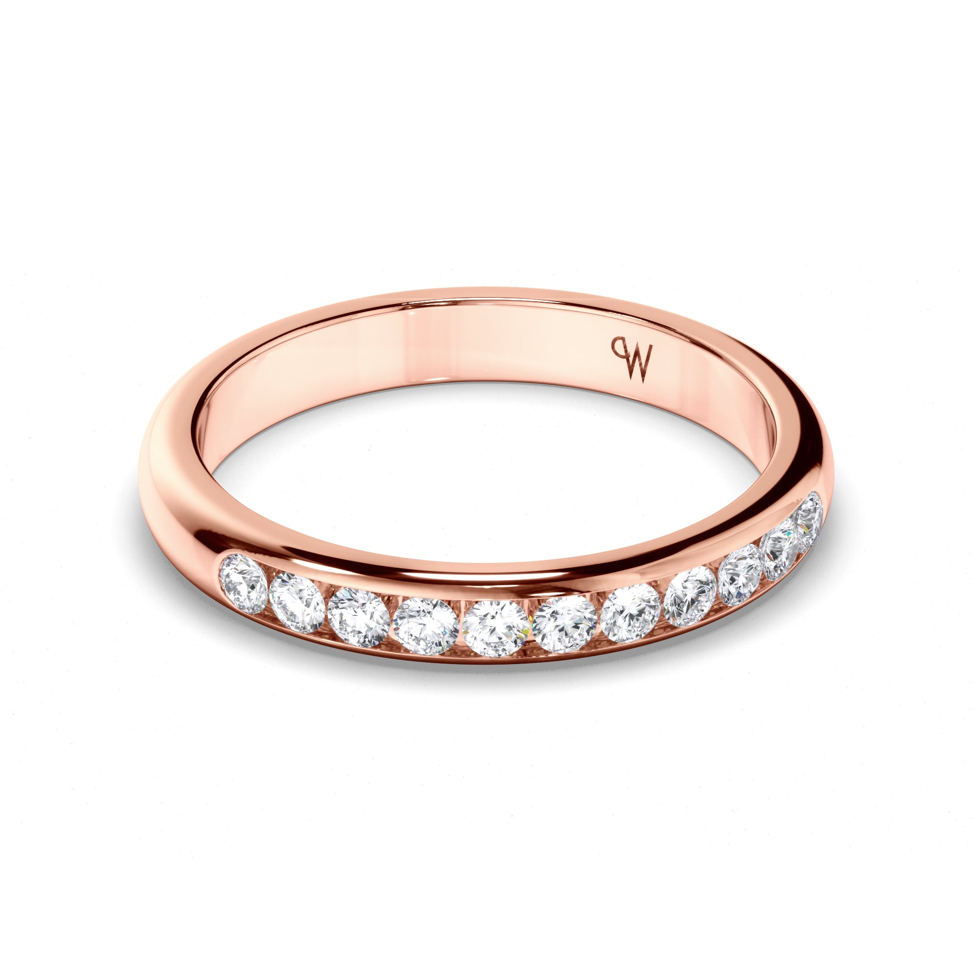 Round Brilliant Cut Channel Set Diamond Wedding Ring