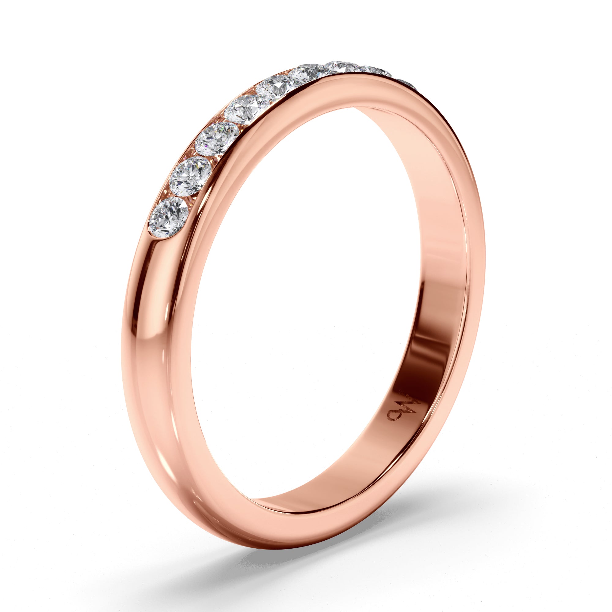 Round Brilliant Cut Channel Set Diamond Wedding Ring