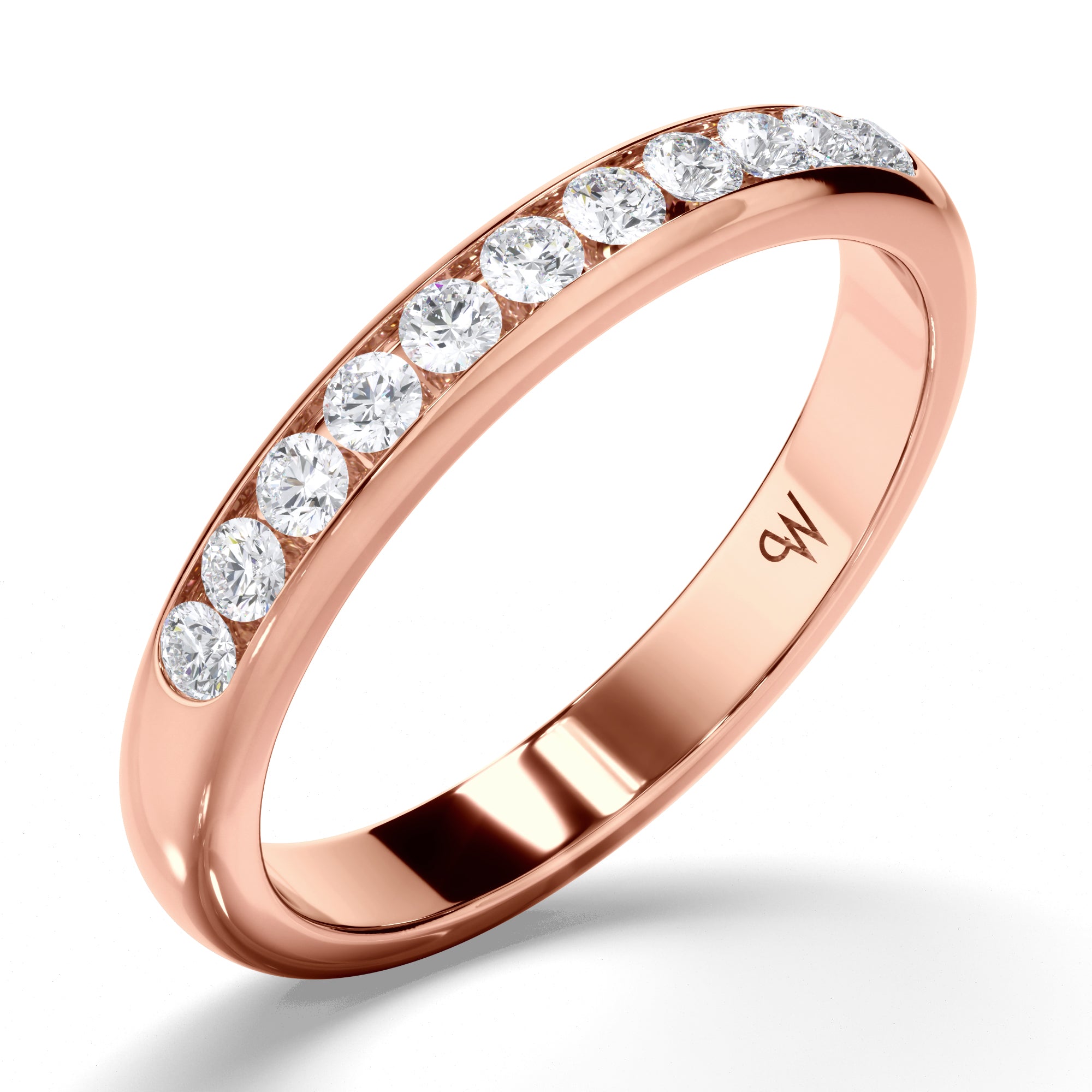 Round Brilliant Cut Channel Set Diamond Wedding Ring