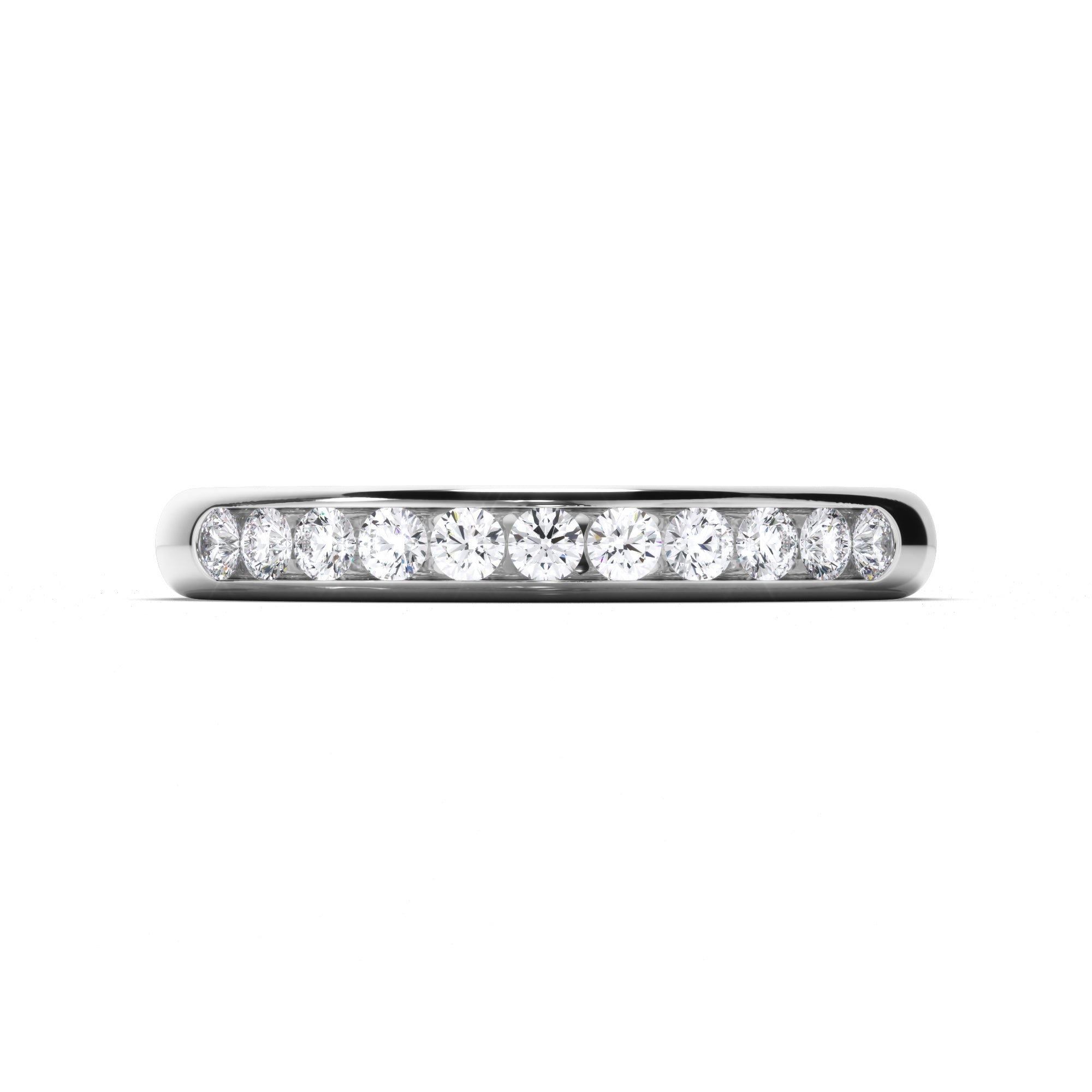 Round Brilliant Cut Channel Set Diamond Wedding Ring